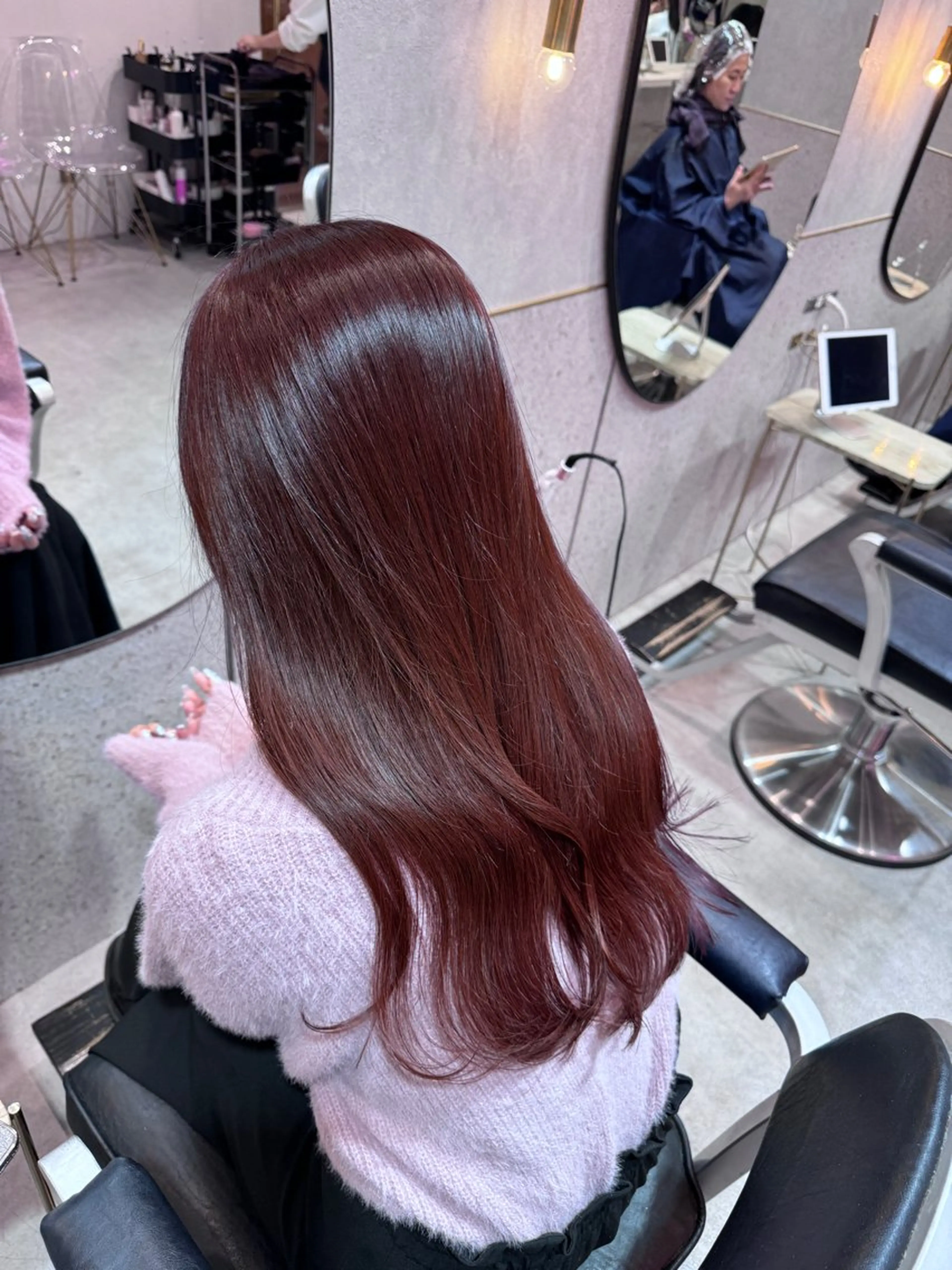 ロング パープルカラー カット ヘアカラー トリートメント 🎀しゅな/韓国 レイヤー/透明感♡のヘアスタイル