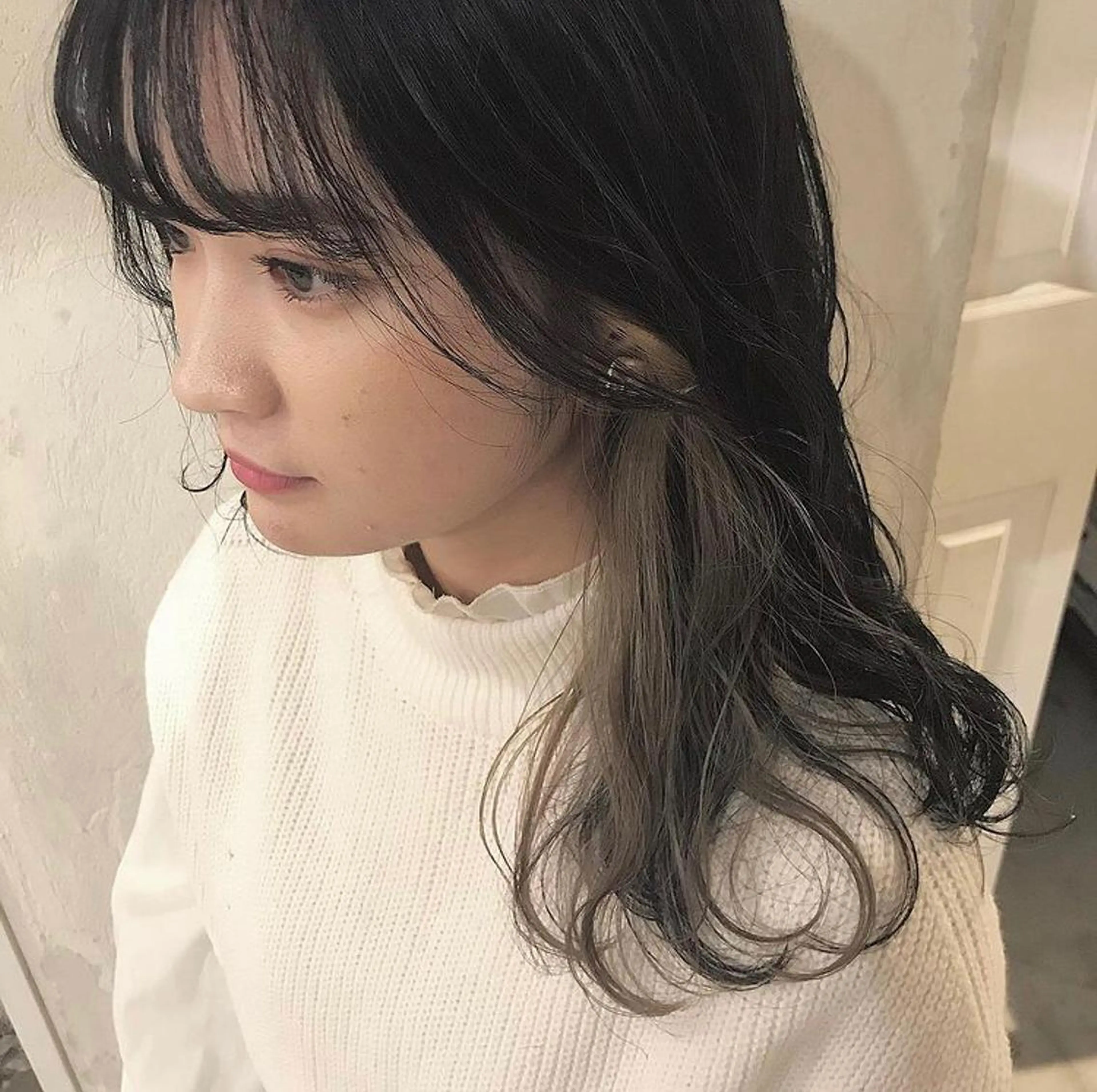 セミロング カラー ダークグレー 透明感カラー ✨ 韓国艶髪💗菅原のヘアスタイル