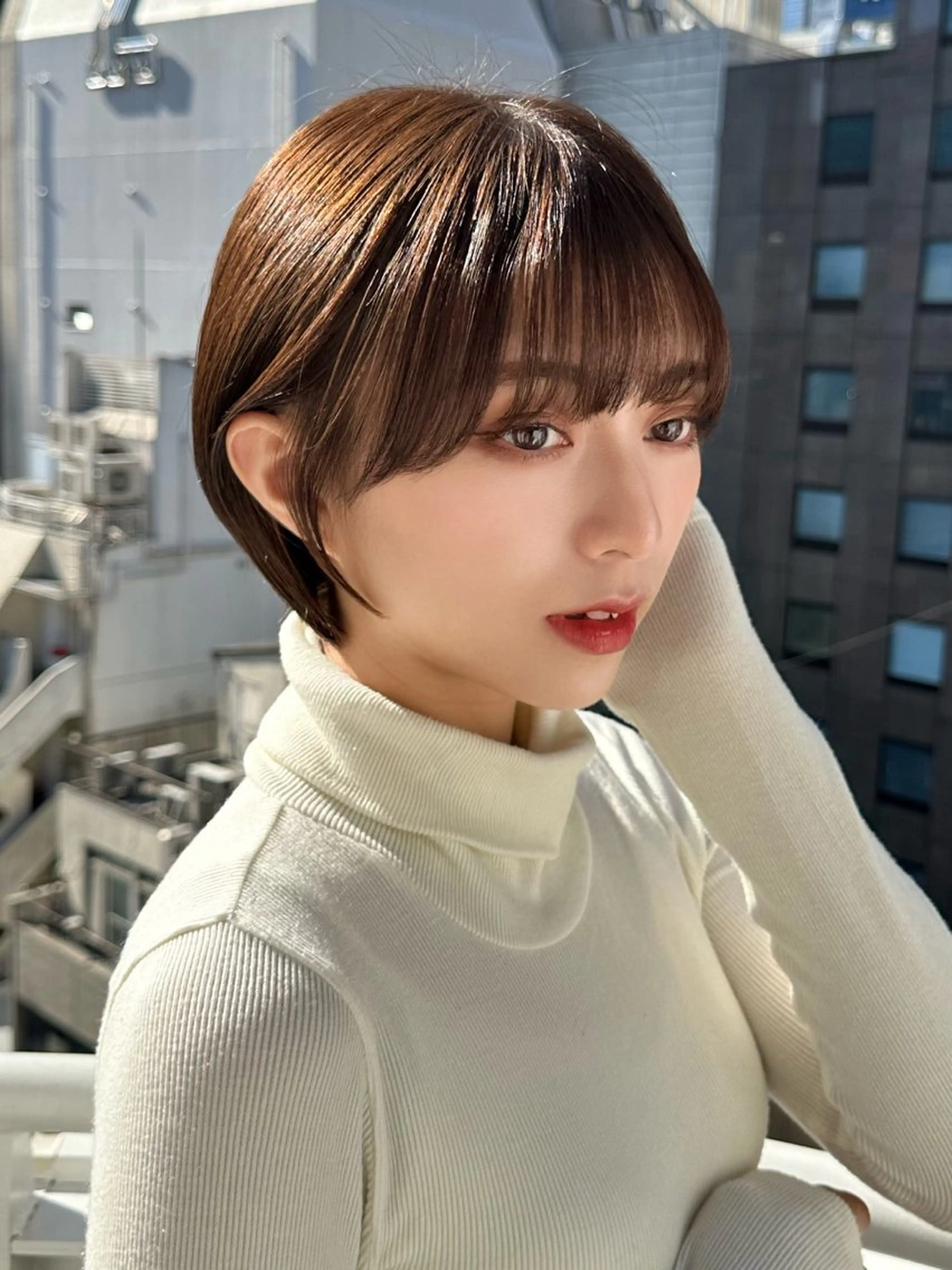 ショート カラー パーマ カット ヘアカラー トリートメント 新宿/髪質改善/艶髪 韓国ヘア/大重聖斗のヘアスタイル