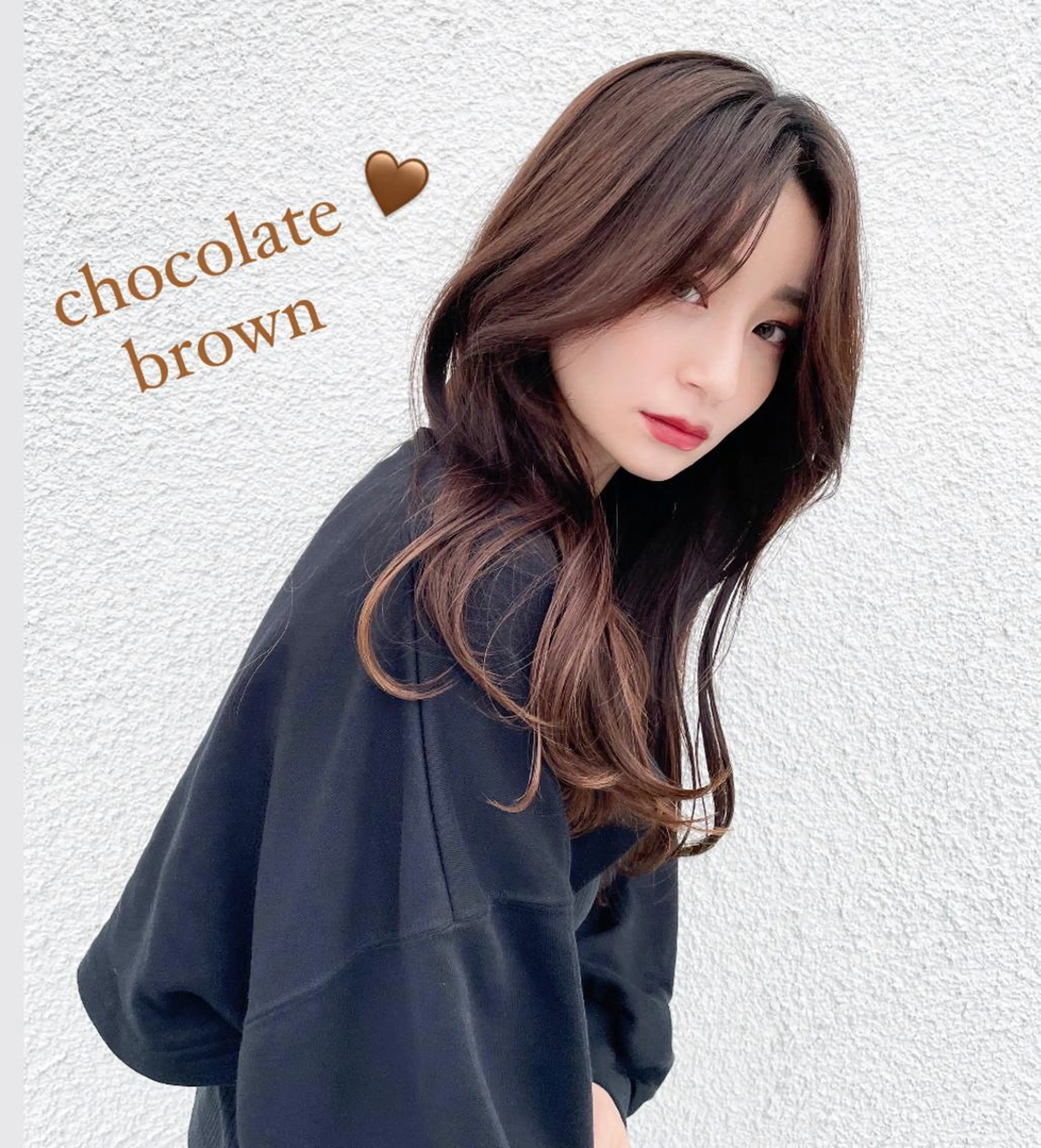 セミロング カラー ブラウンカラー チョコレートブラウン くびれヘア 韓国風ヘア ブリーチなし透明感カ ラー×韓国ヘア♡ヒデのヘアスタイル