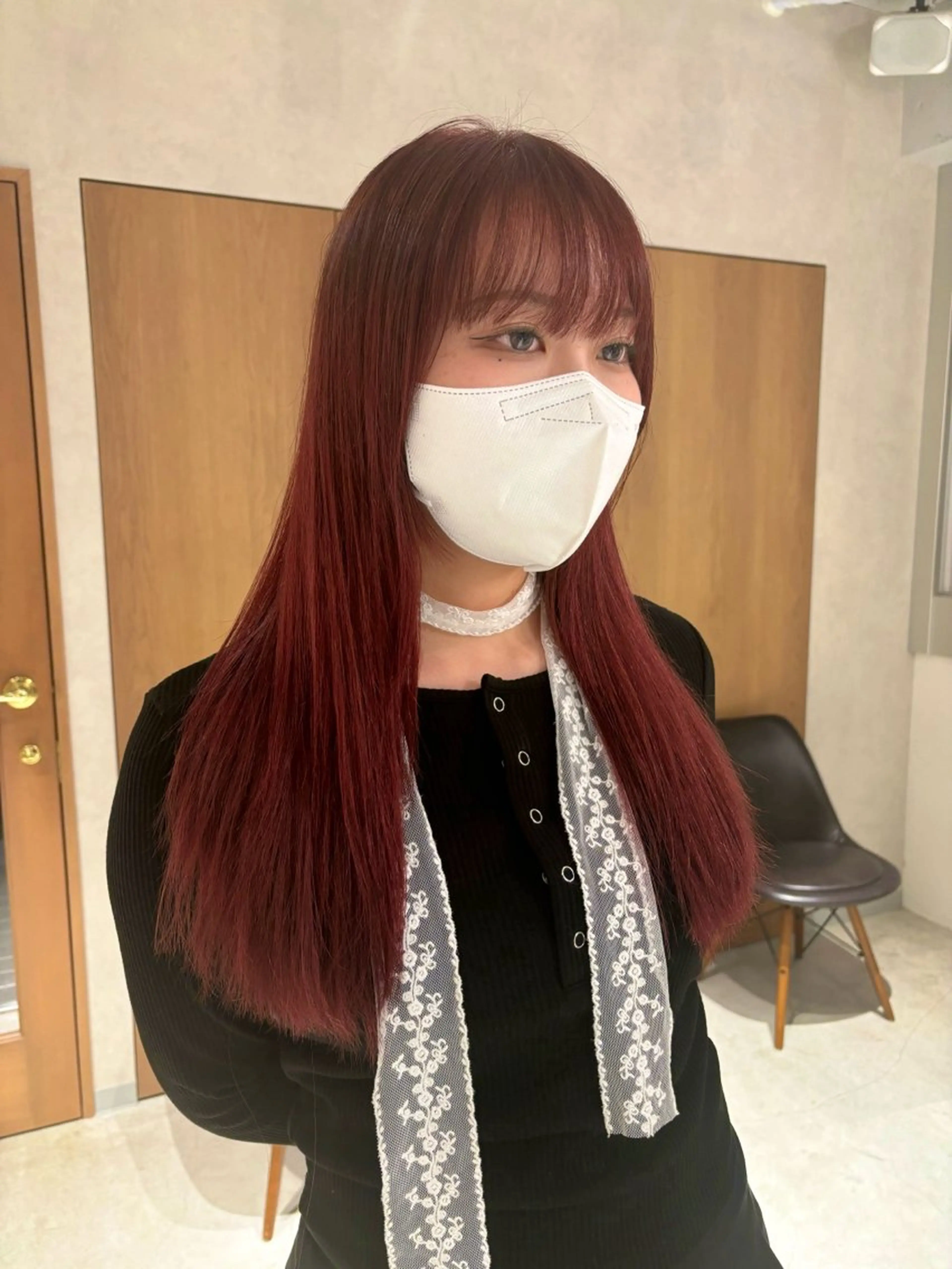 ロング カラー ヘアカラー トリートメント mei｜顔まわり ×透明感カラーのヘアスタイル