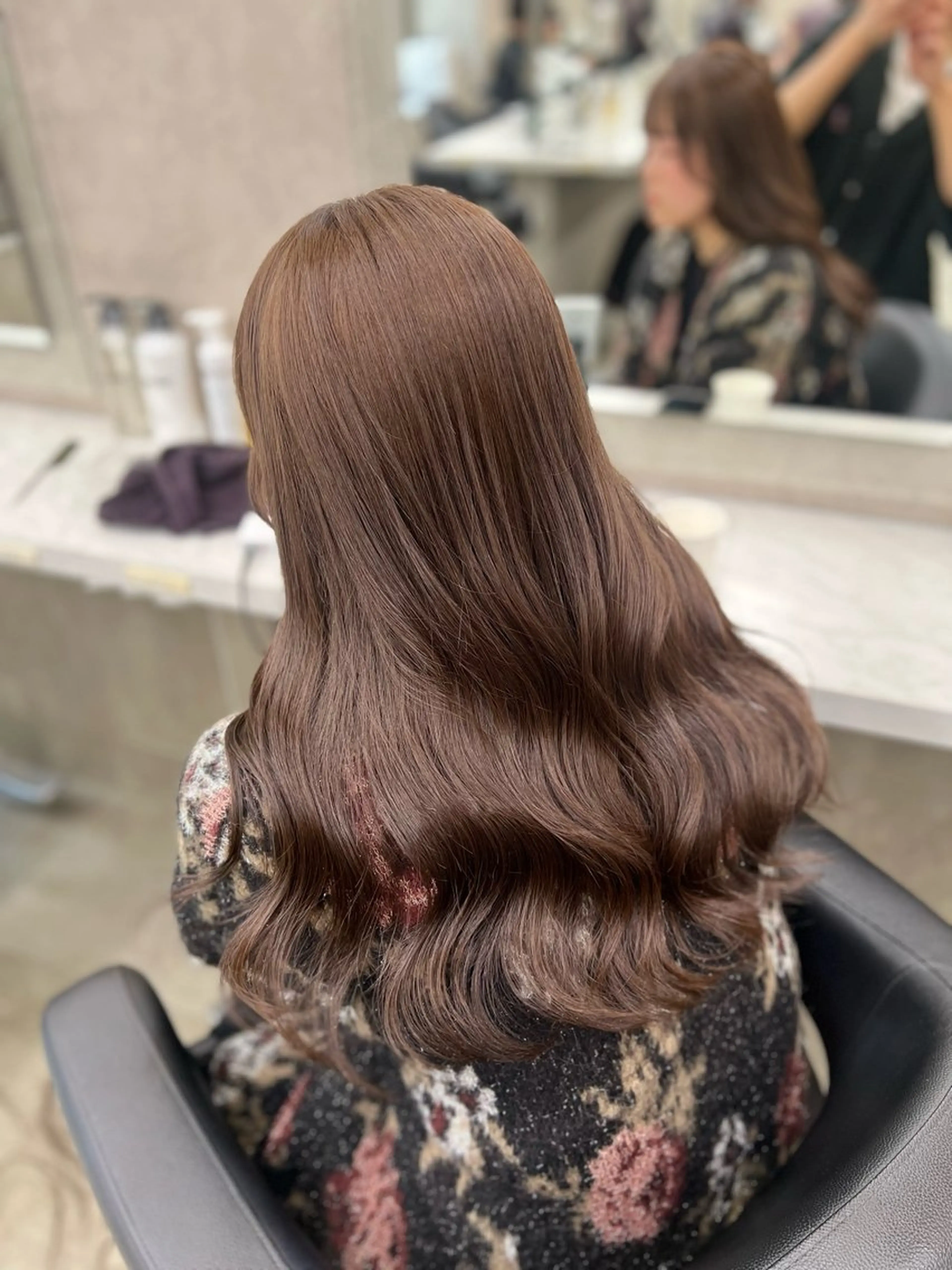 ロング カラー カット ヘアカラー 韓国レイヤーカット /ダブルカラーのヘアスタイル
