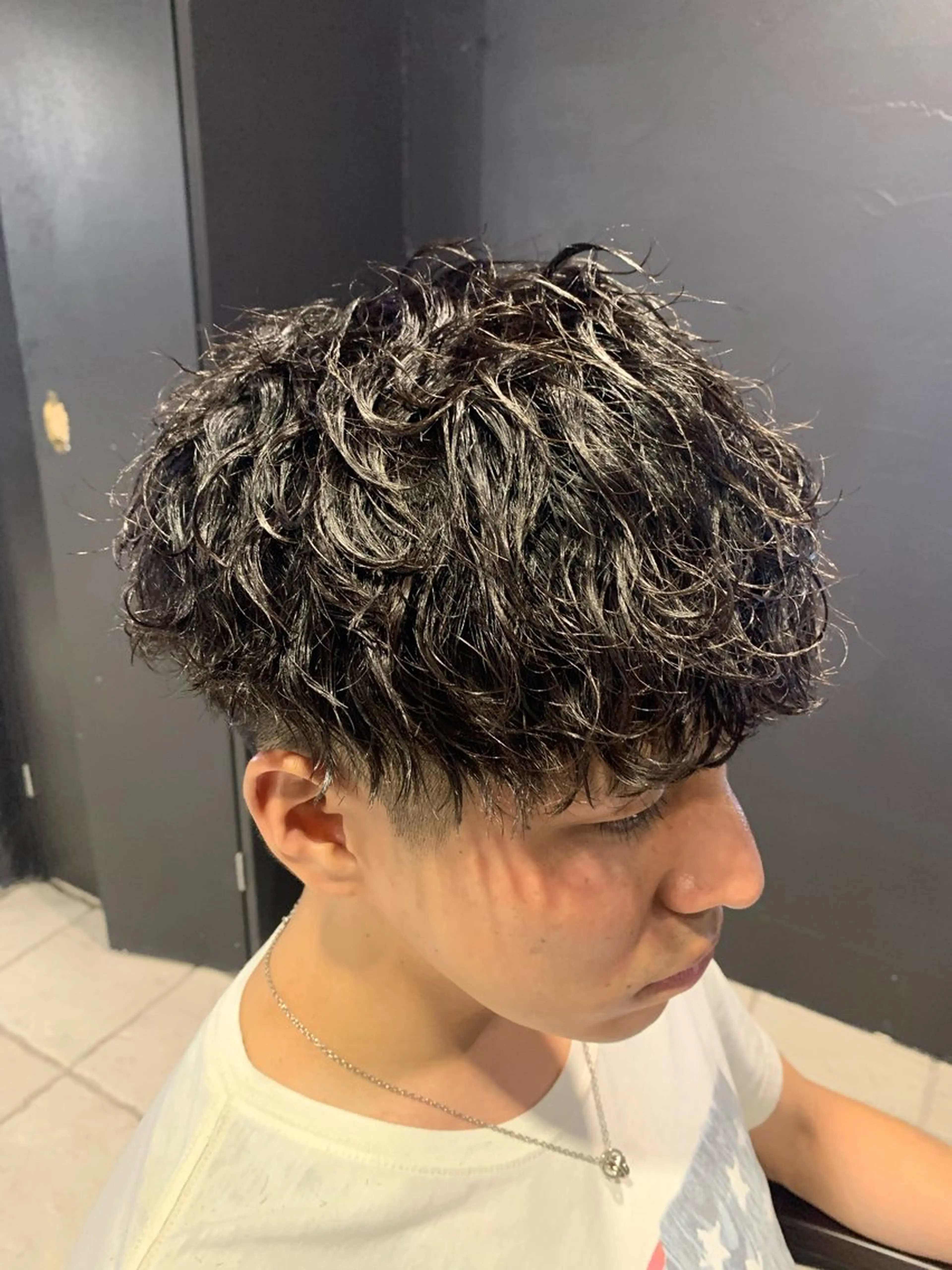 ショート カット パーマ ヘアセット メンズパーマ/難波/ 心斎橋　室園亮佑のヘアスタイル