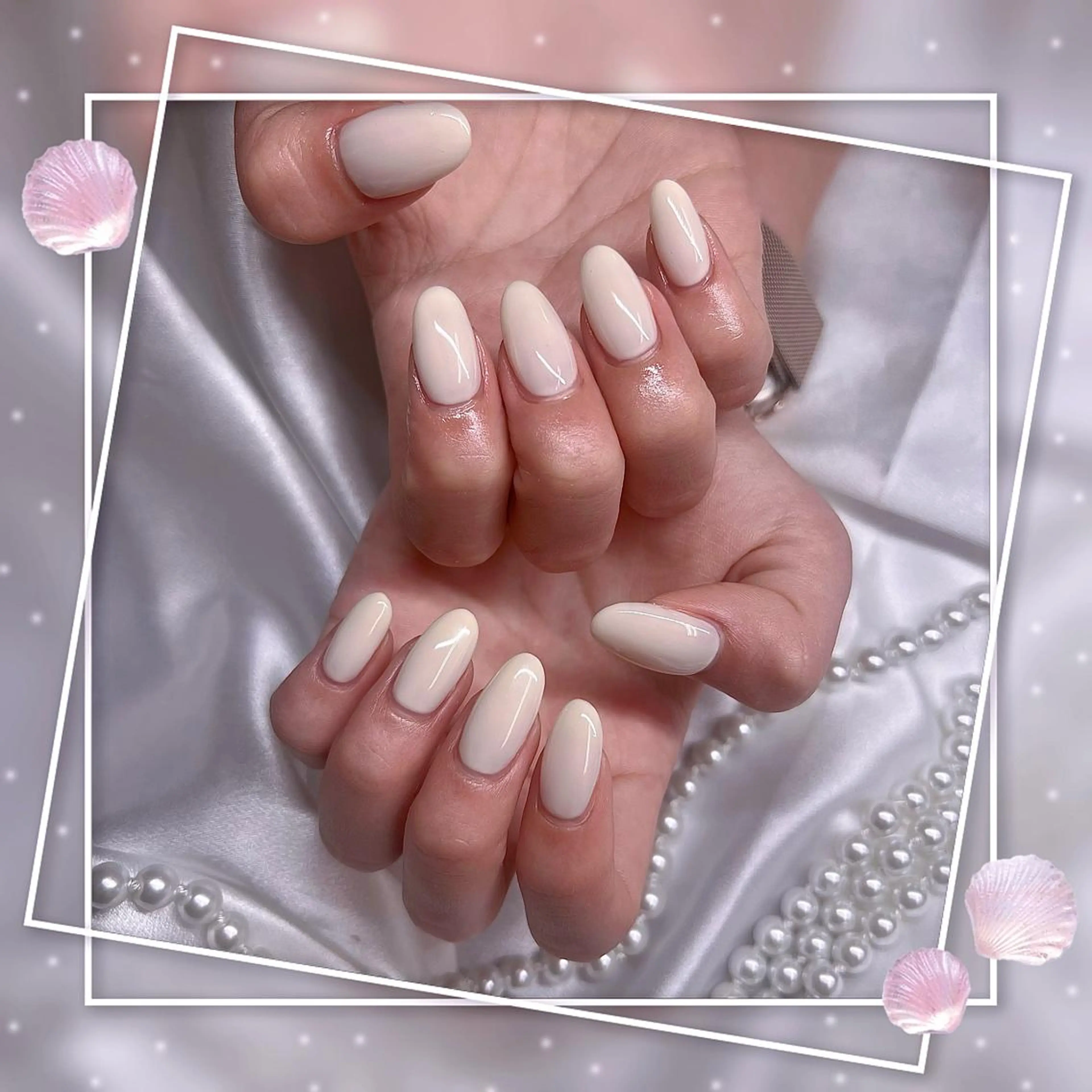 ネイル フレンチネイル キラキラネイル 韓国ネイル マグネットネイル マグネットフレンチ Chill Nailsalonのネイルデザイン