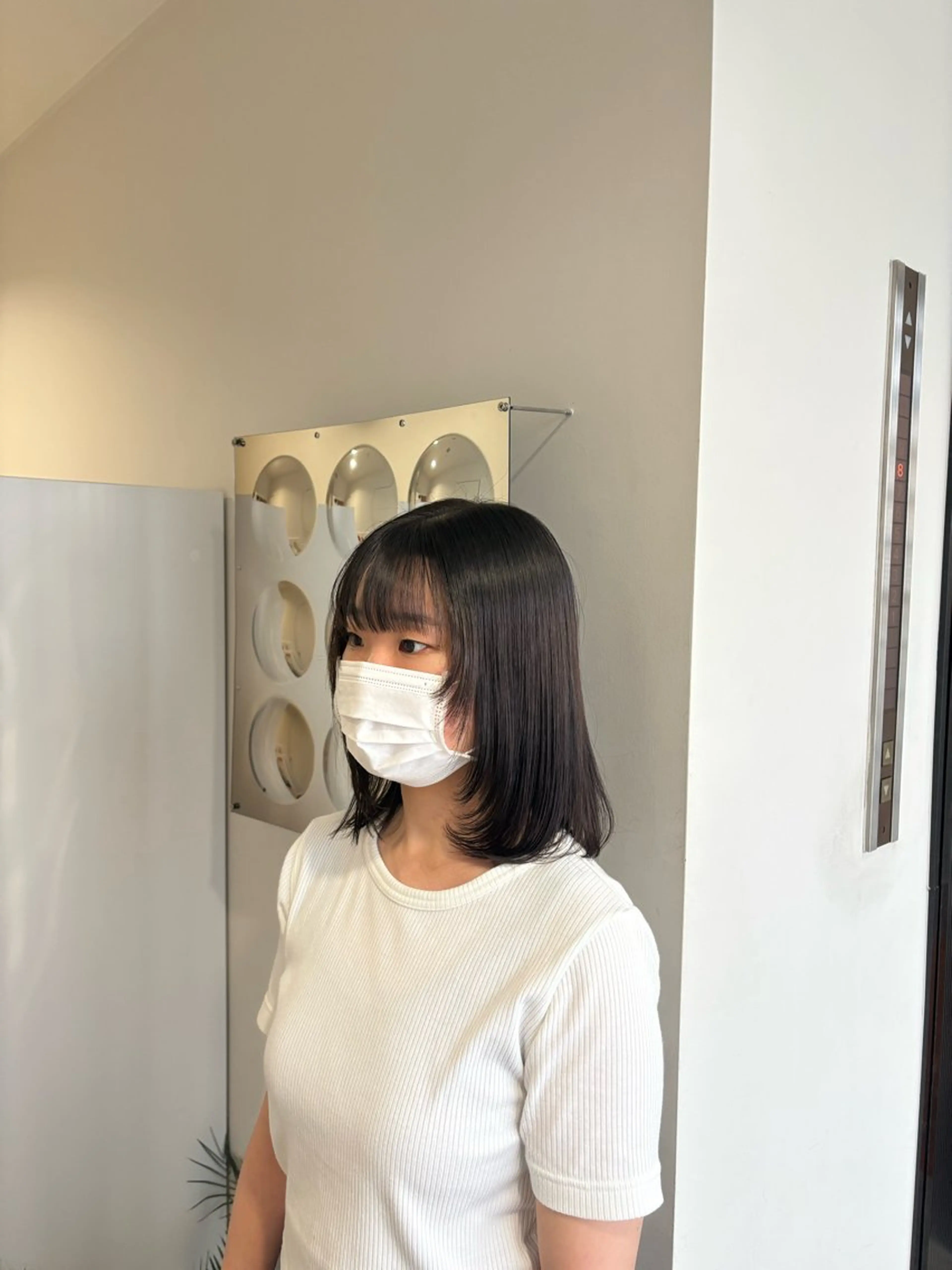 ミディアム レイヤーカット カット トリートメント Jr.スタイリスト ヨシノヒメカのヘアスタイル