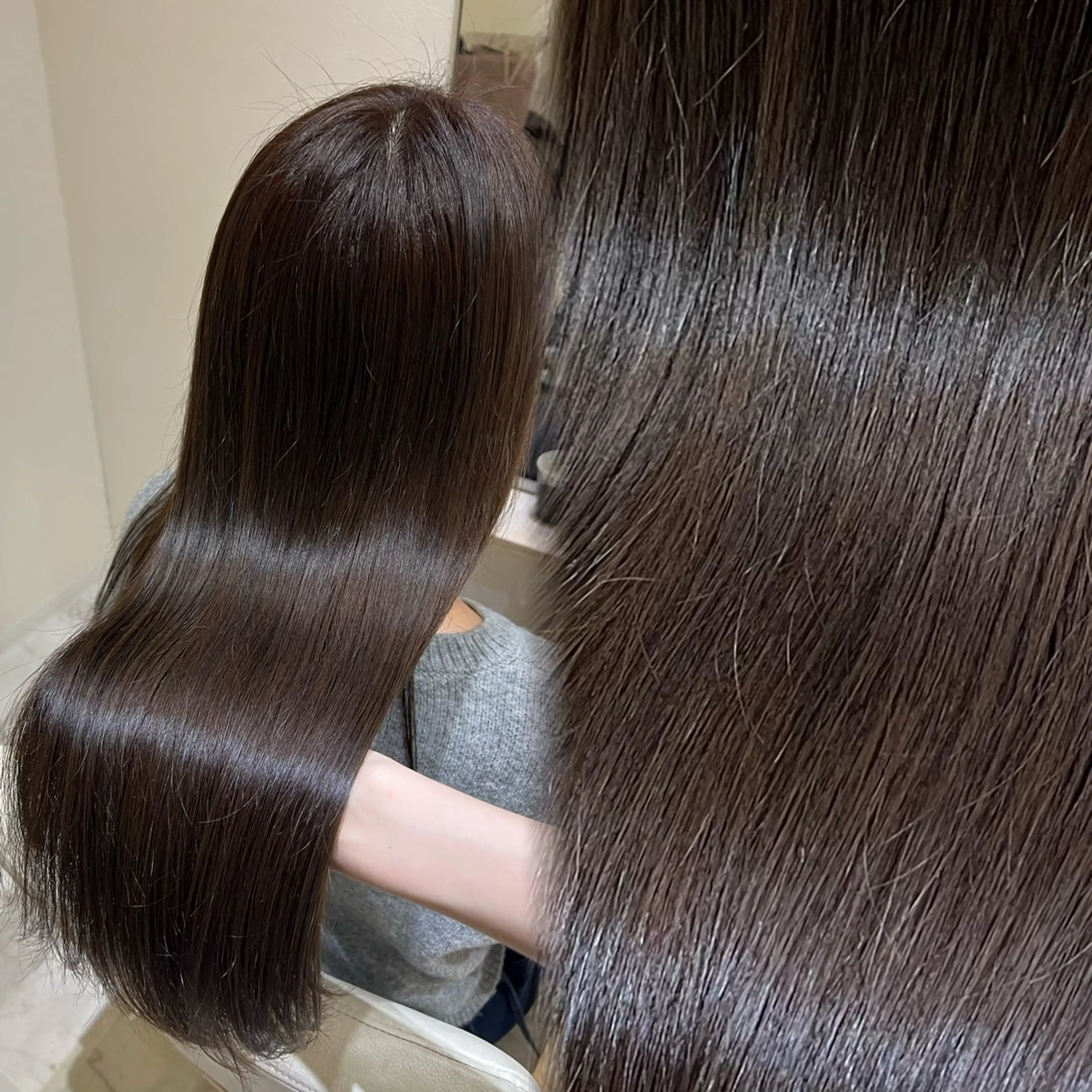 ロング カット ヘアカラー トリートメント 🎀zina/韓国 🎀amiのヘアスタイル