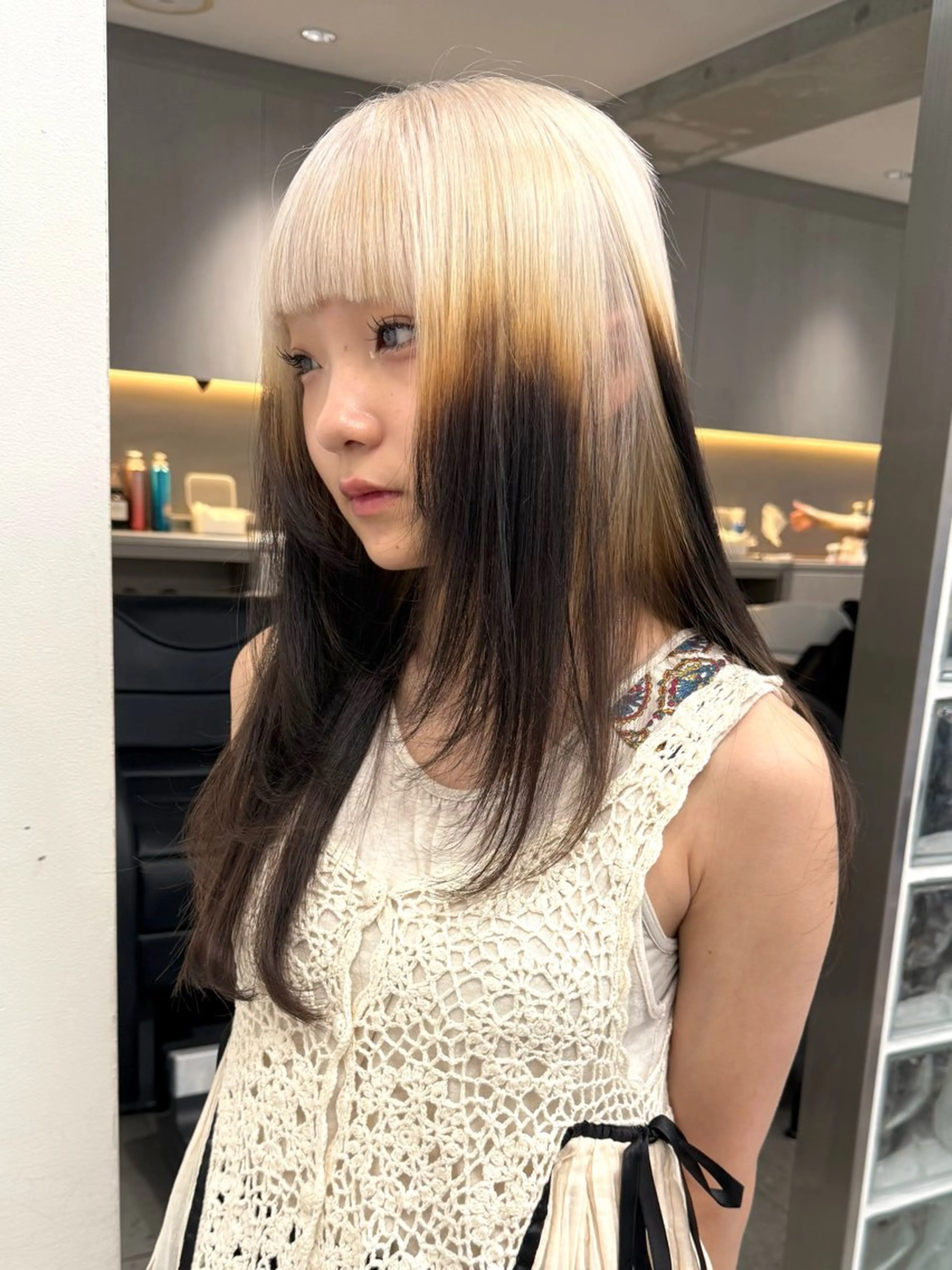 ロング ヘアカラー トリートメント cinq PROJECT所属・ハイトーン/ブリーチ 🐈‍⬛【Ryo】のヘアスタイル