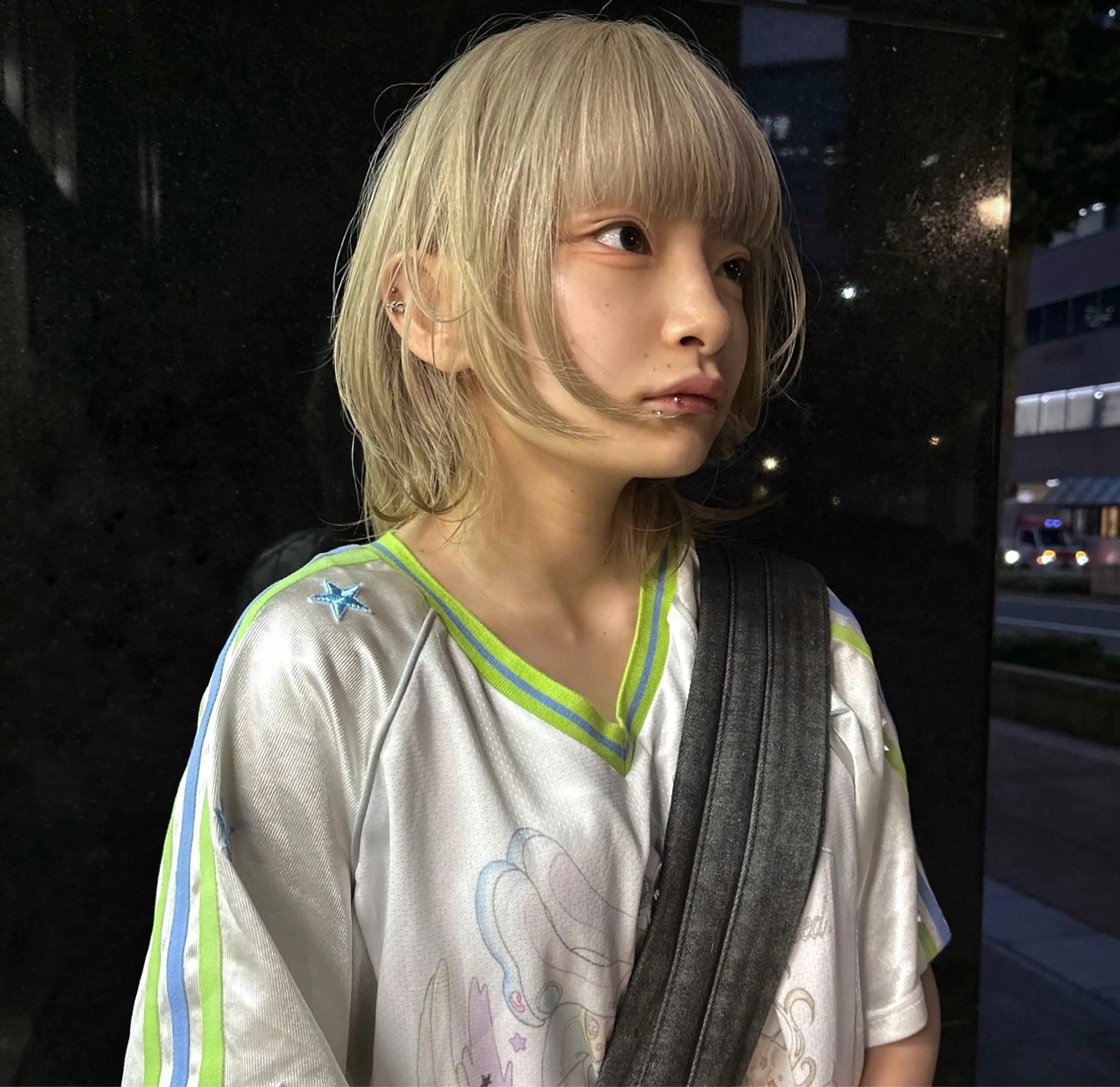 ショート カラー ブロンド ヘアカラー 顔周りデザイン/ ハイトーン/多田悠馬のヘアスタイル