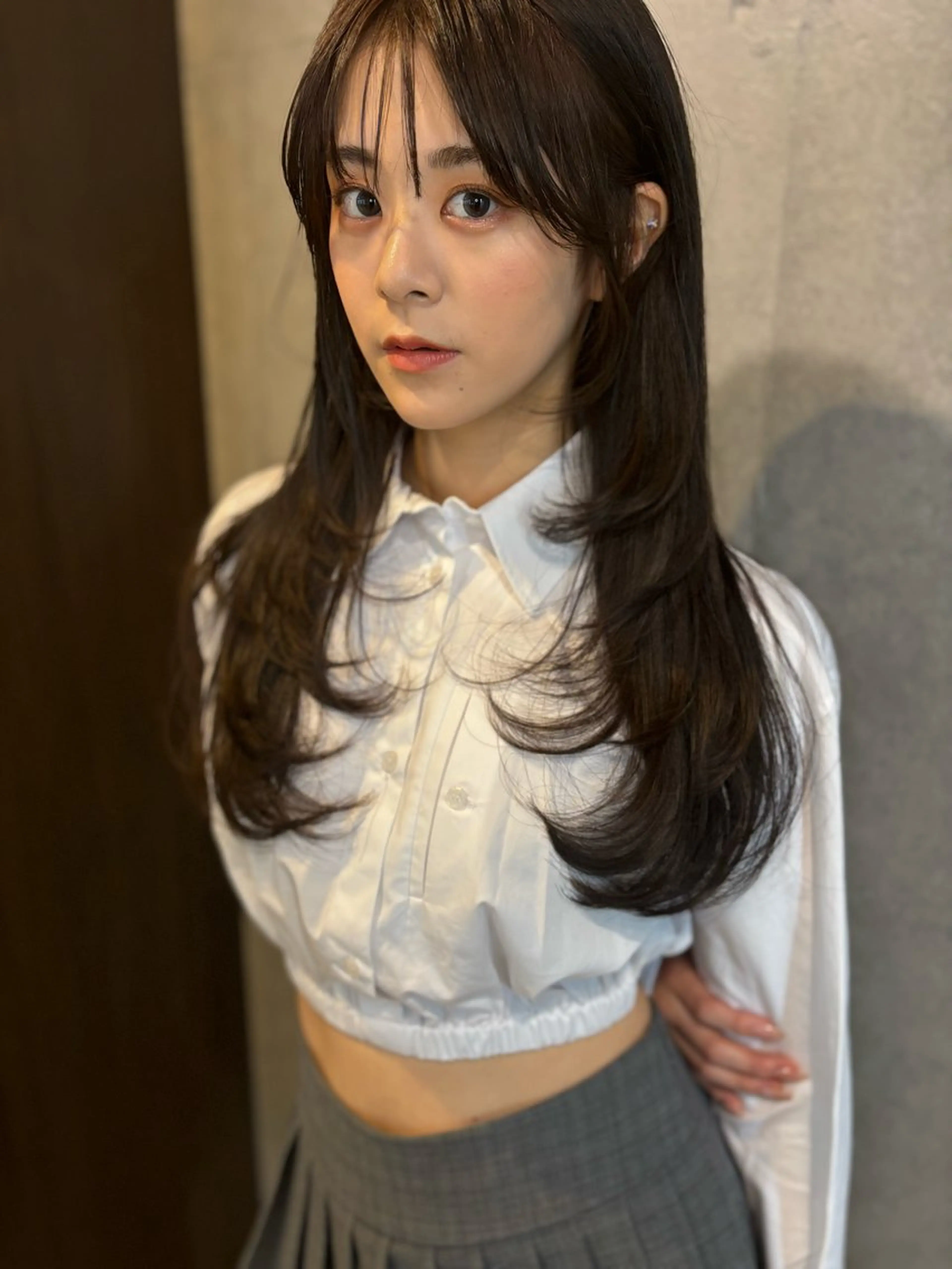 ロング カラー レイヤーカット カット ヘアカラー トリートメント レイヤーカット /透明感/千葉怜寿のヘアスタイル