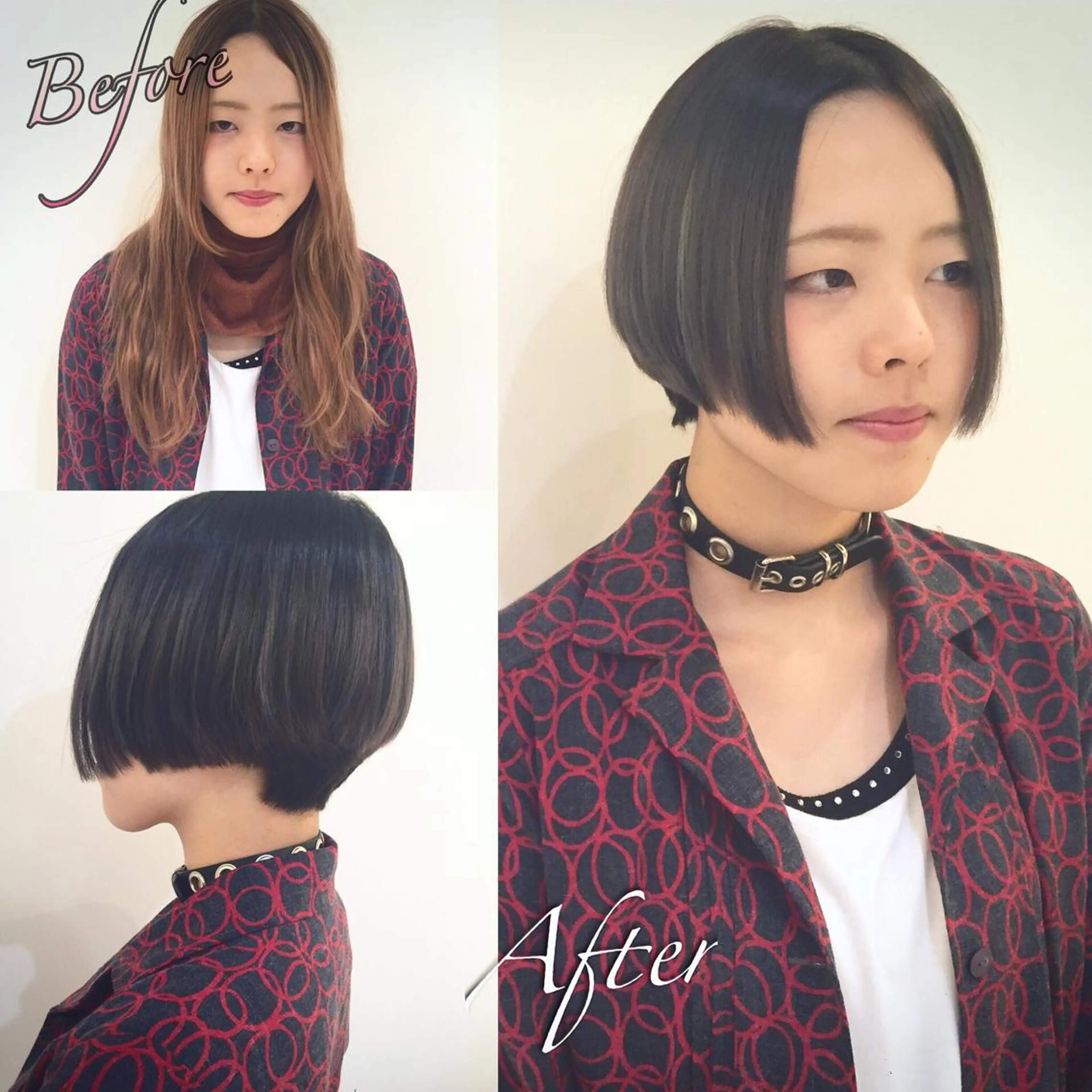 ショート ミディアム カラー 前下がりボブ ボブ ラフィスヘアードープ所属・[外国人風カラー] 田中健太のヘアスタイル