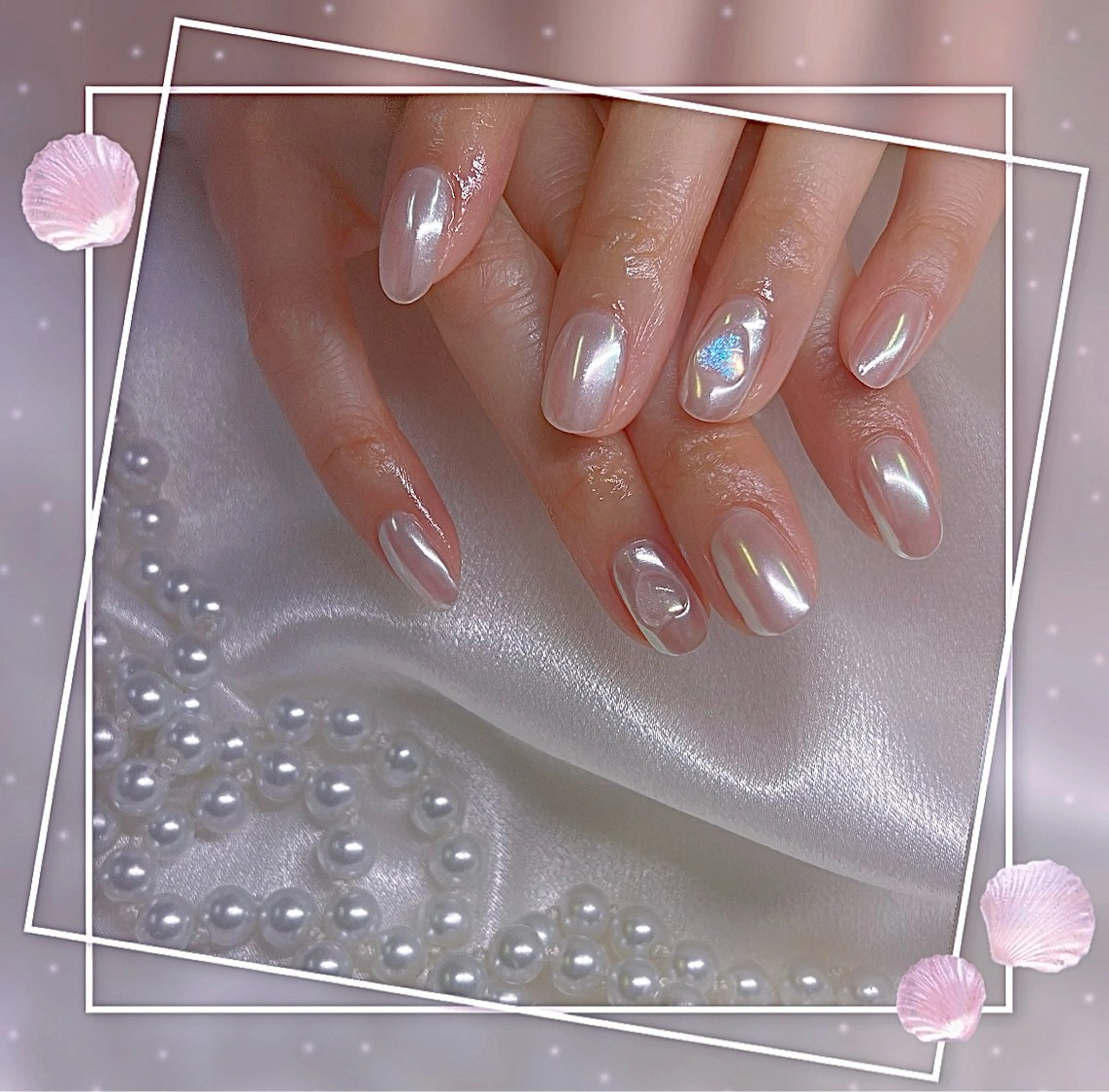 ネイル フレンチネイル グラデーション キラキラネイル 韓国ネイル マグネットネイル ハンドネイル Chill Nailsalonのネイルデザイン
