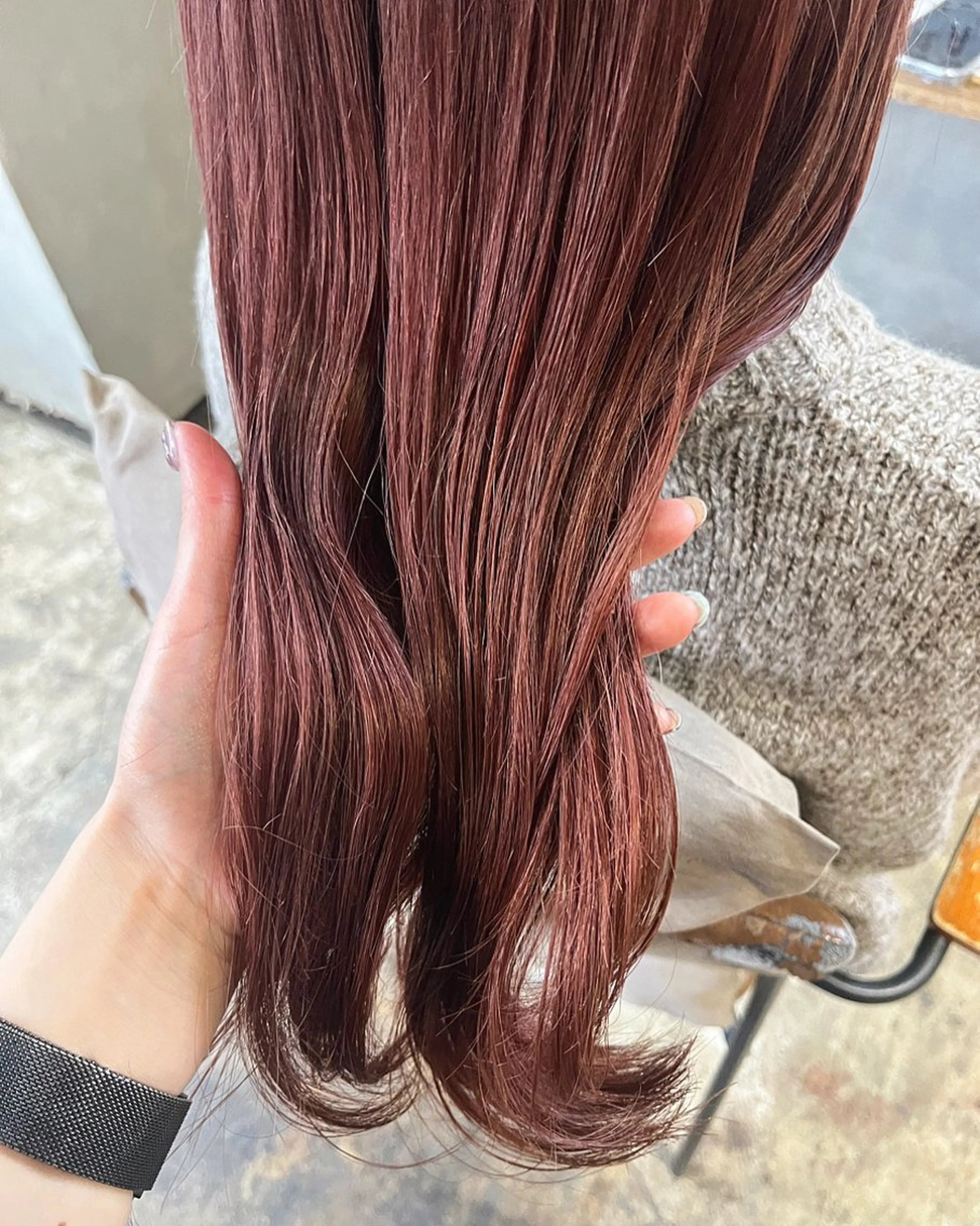 ミディアム ヘアカラー トリートメント 顔まわりカット/ 艶感カラー/sikiのヘアスタイル