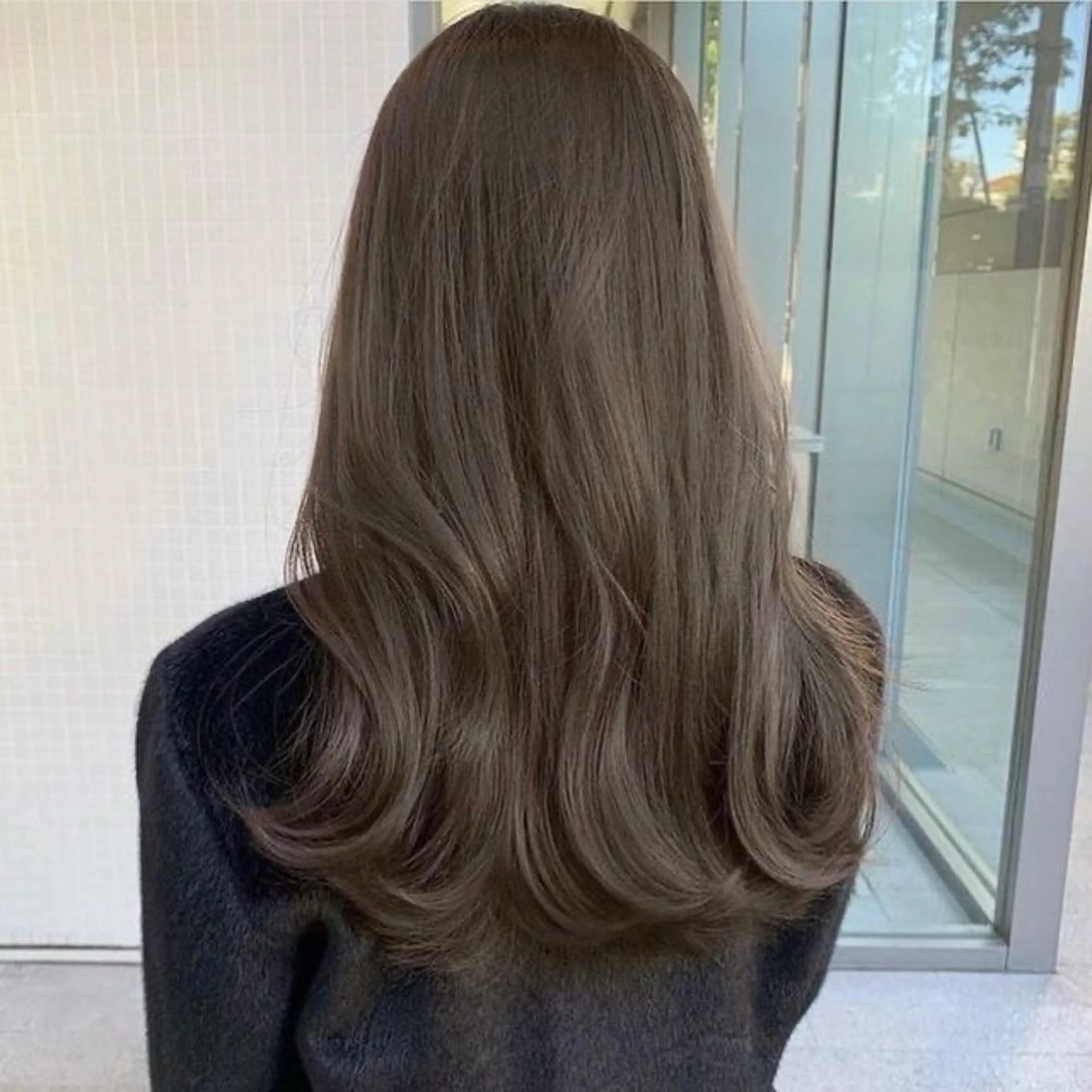 ロング カラー ベージュカラー 黒髪 ブルーカラー ブルーブラック ブラウンカラー 🌊海外ハイライト リタッチ/グレー系のヘアスタイル