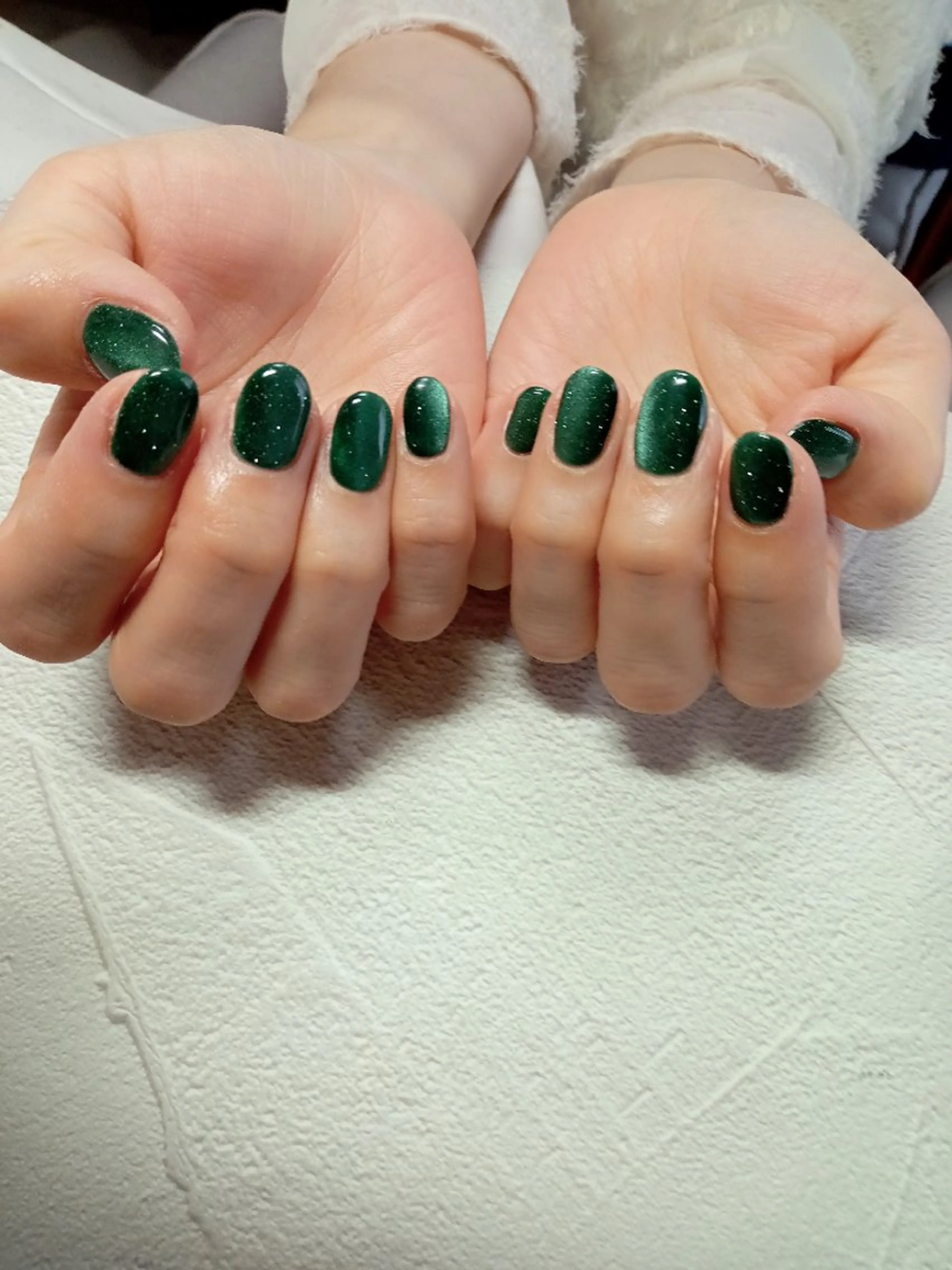 ネイル ハート キラキラネイル マグネットネイル ビー玉ネイル オフィスネイル ハンドネイル flure de neige yukiのネイルデザイン