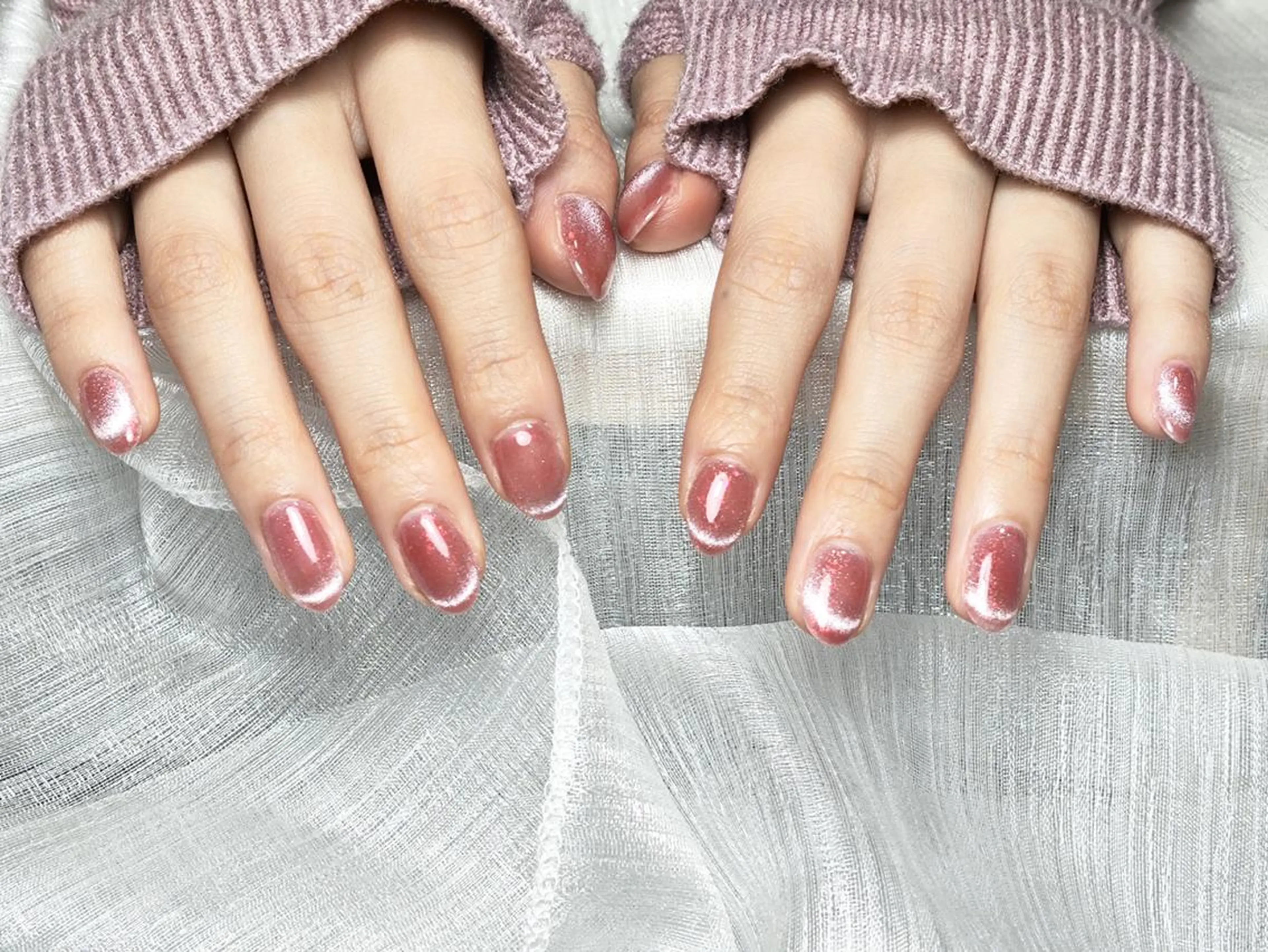 ネイル フレンチネイル マグネットネイル マグネットフレンチ リ サのネイルデザイン