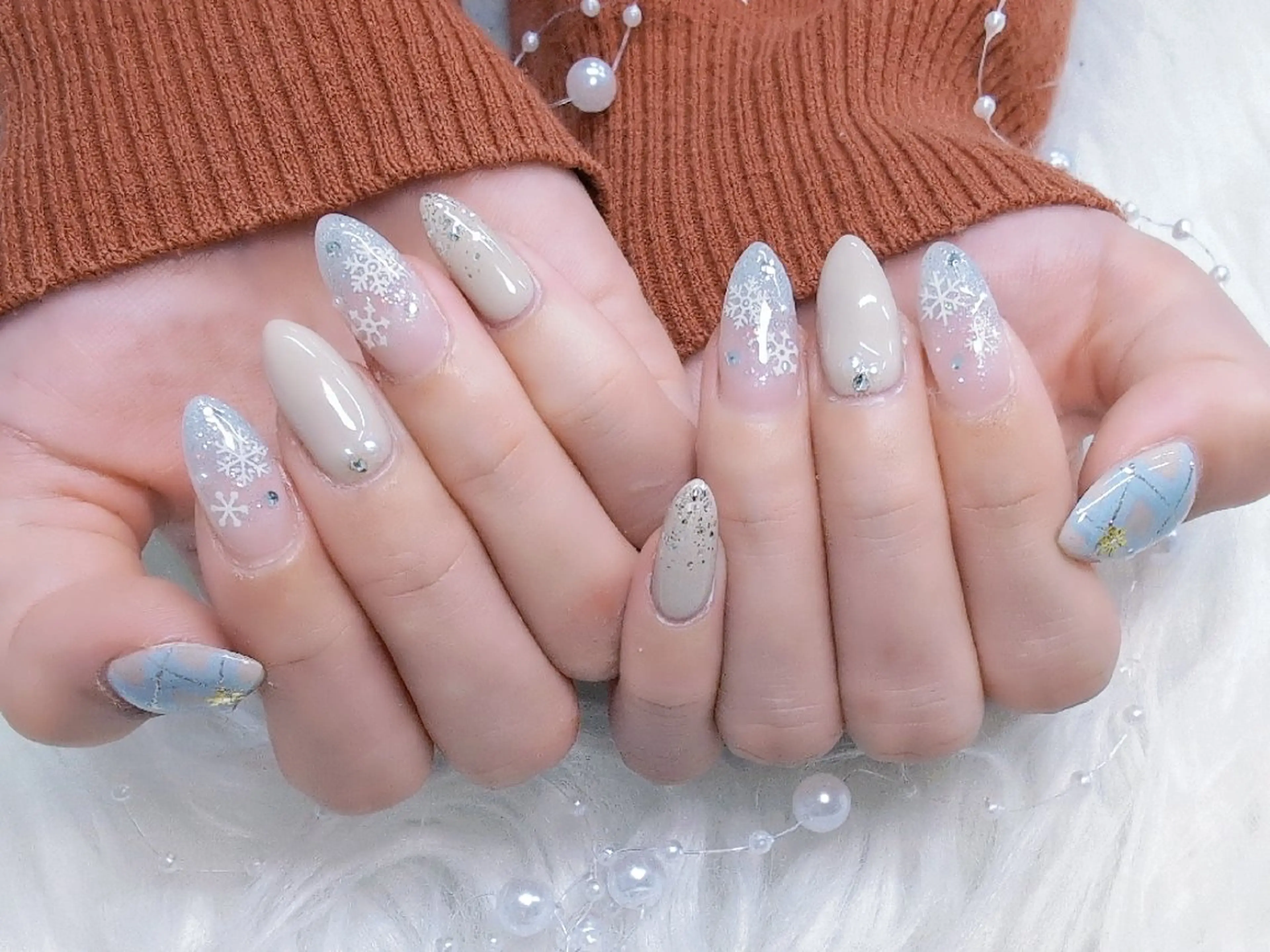 ネイル 長さ出し フラッシュネイル ジェルネイル ガーリー 持ち込み Chouette Nailのネイルデザイン