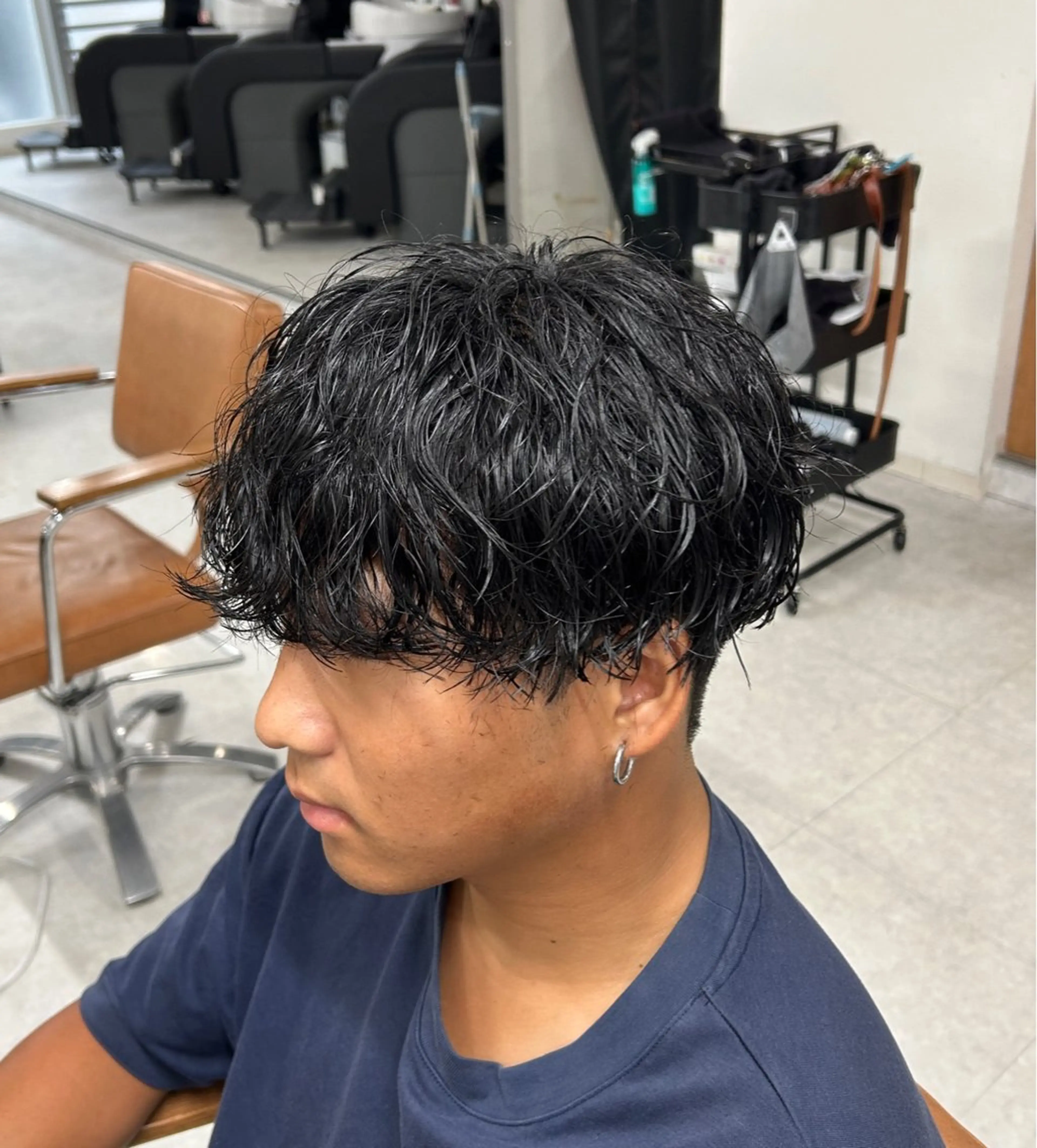 パーマ メンズ カット パーマ トリートメント ヘッドスパ ヘアセット カズキ🌼曲がる縮毛 /くせ毛パーマのヘアスタイル