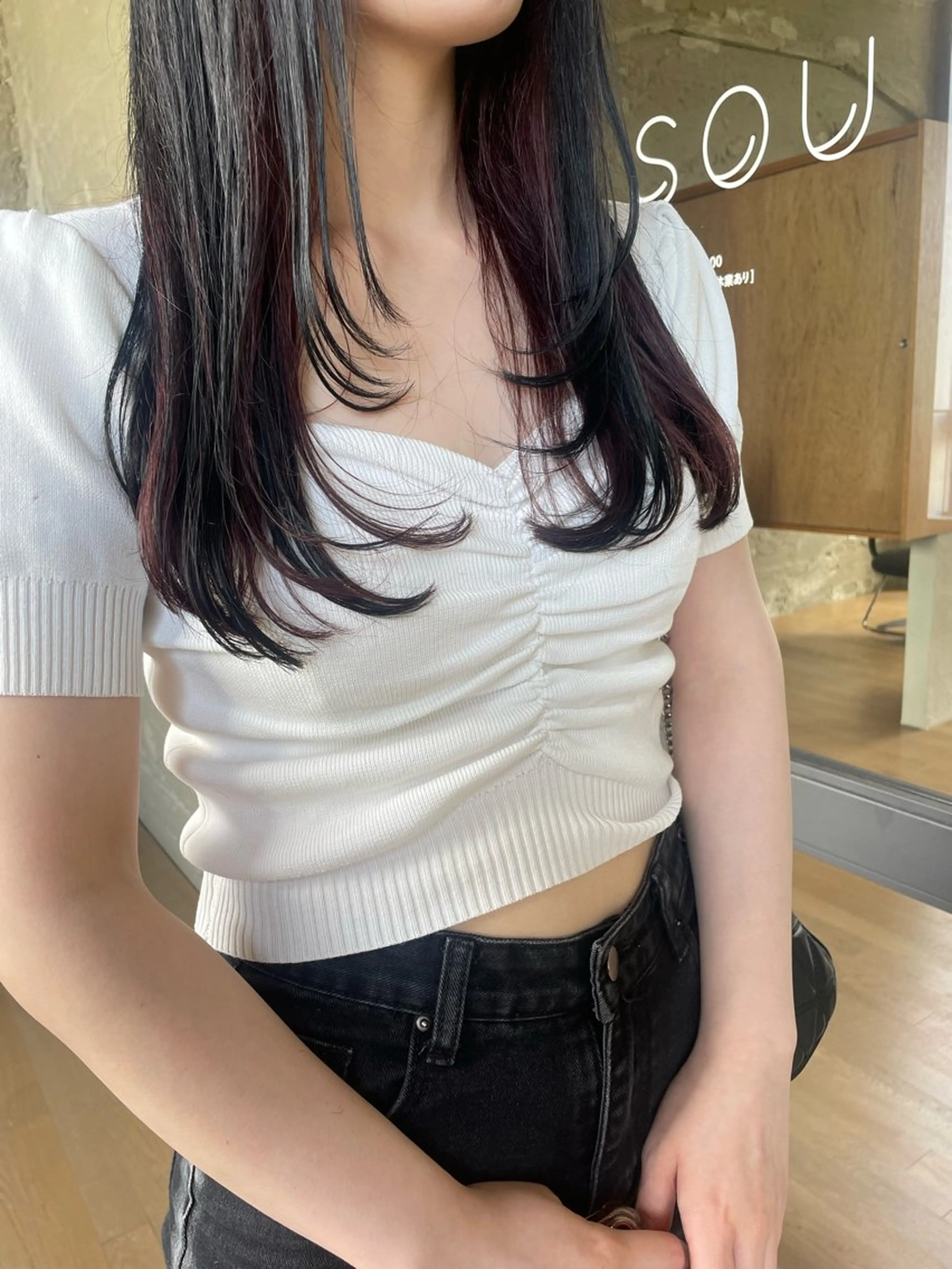 ロング カラー レイヤーカット SOU所属・ふるかわ れなのヘアスタイル