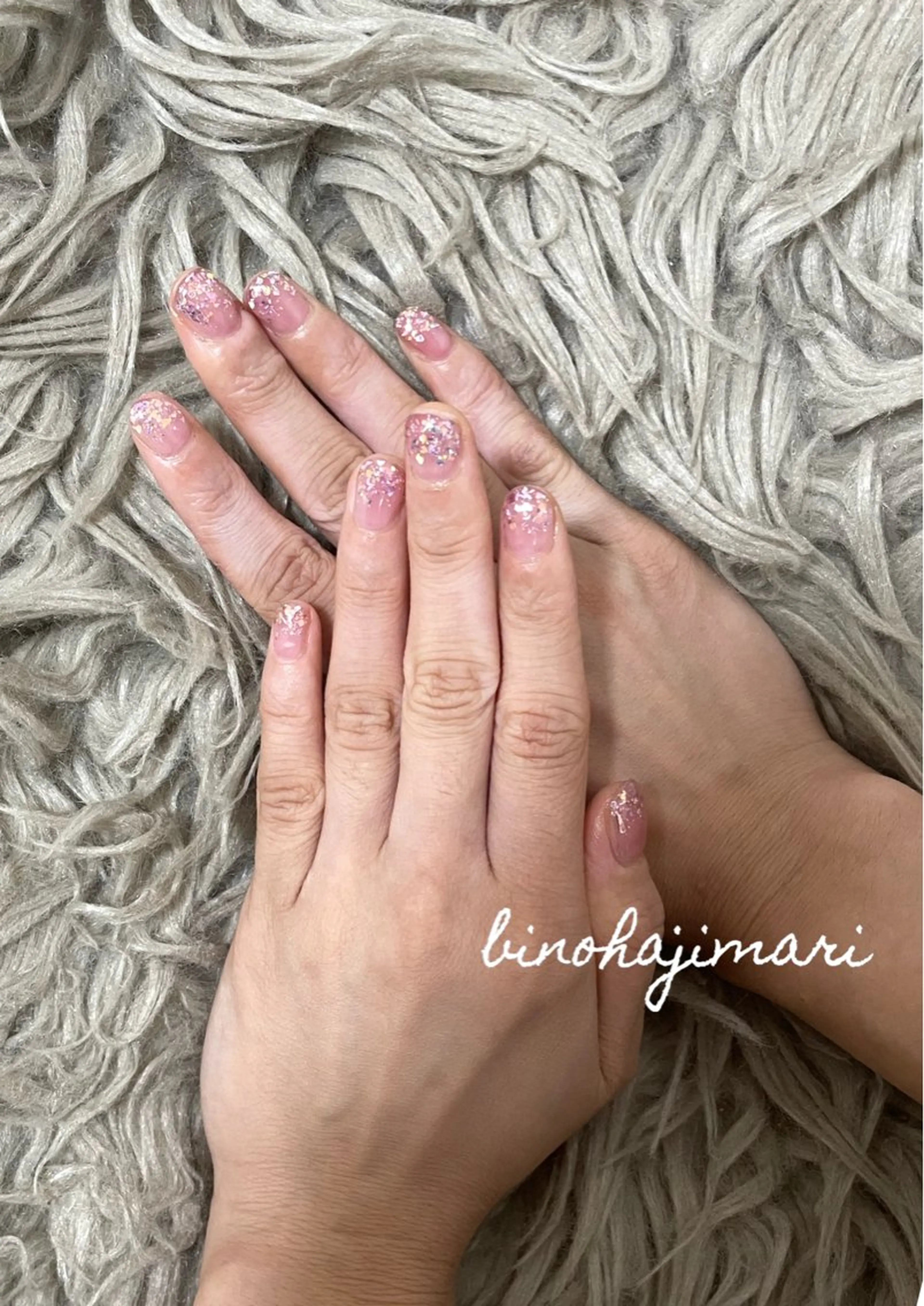 ネイル アートネイル フラッシュネイル ラメ(グリッター) ワンカラーネイル ピンク ♡Bivi♡自爪に 優しいネイルサロンのネイルデザイン