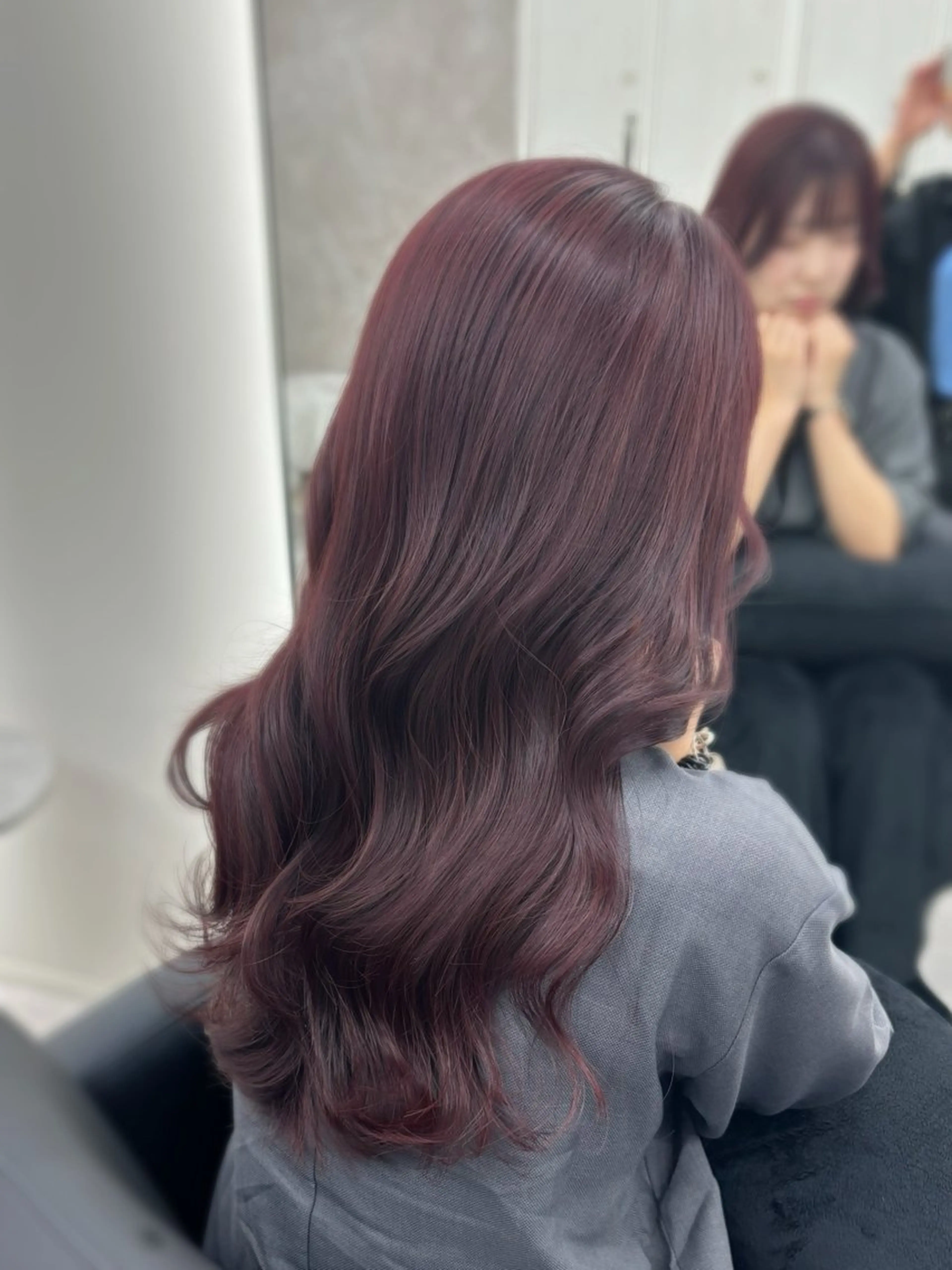 ロング カラー ブリーチなしレイヤー 髪質改善/韓国ヘアのヘアスタイル