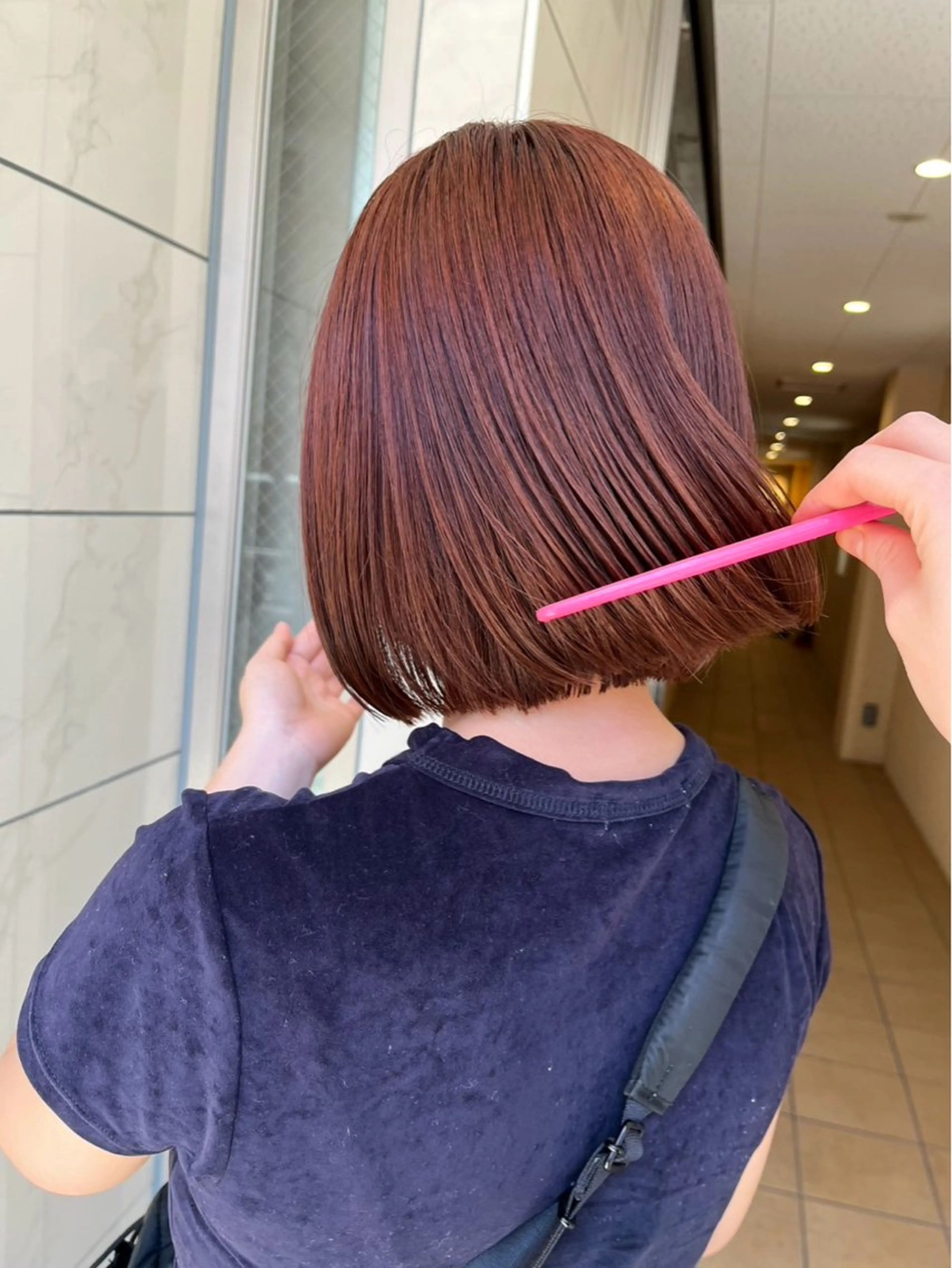 ショート カラー ブラウンカラー オレンジ オレンジブラウン オレンジレッド レッドカラー ヘアカラー rina/大須/ 暖色カラーのヘアスタイル