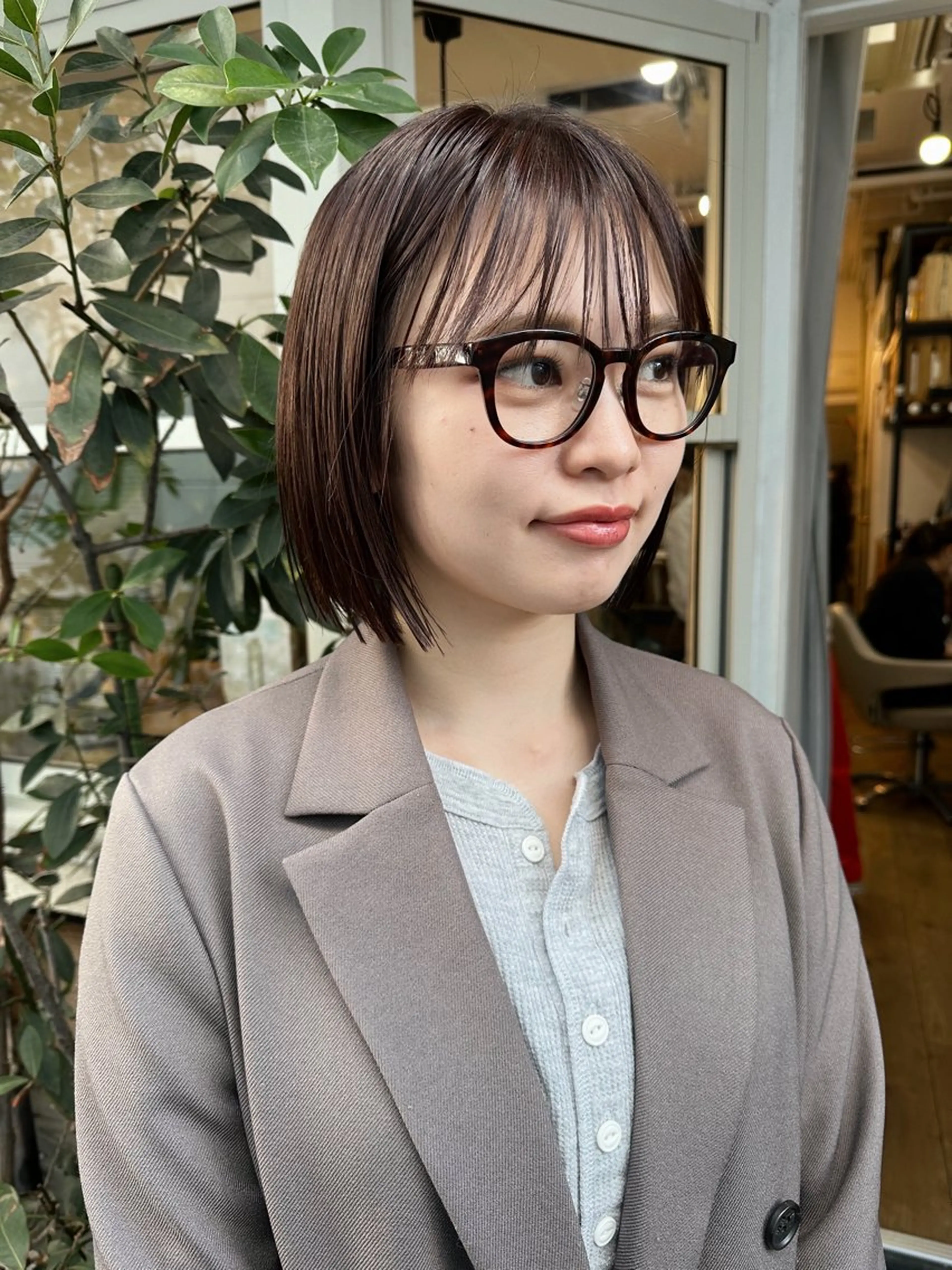 ミディアム カラー ボブ カット ヘアカラー トリートメント 【pejite】 Hinanoのヘアスタイル