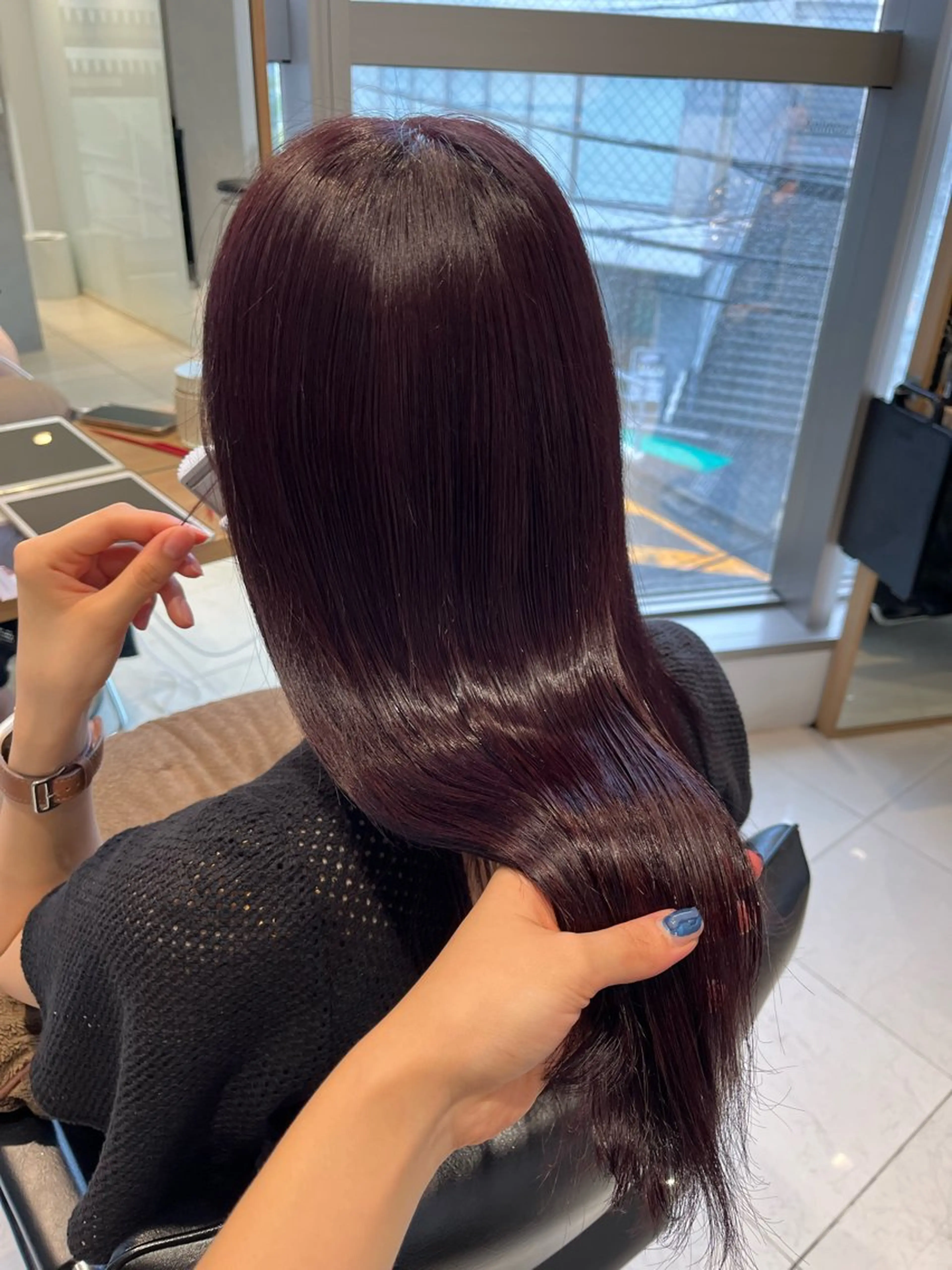 セミロング ワイドバング ヘアカラー トリートメント ヘアセット 艶髪/暖色カラー/ ◎RUKI.のヘアスタイル