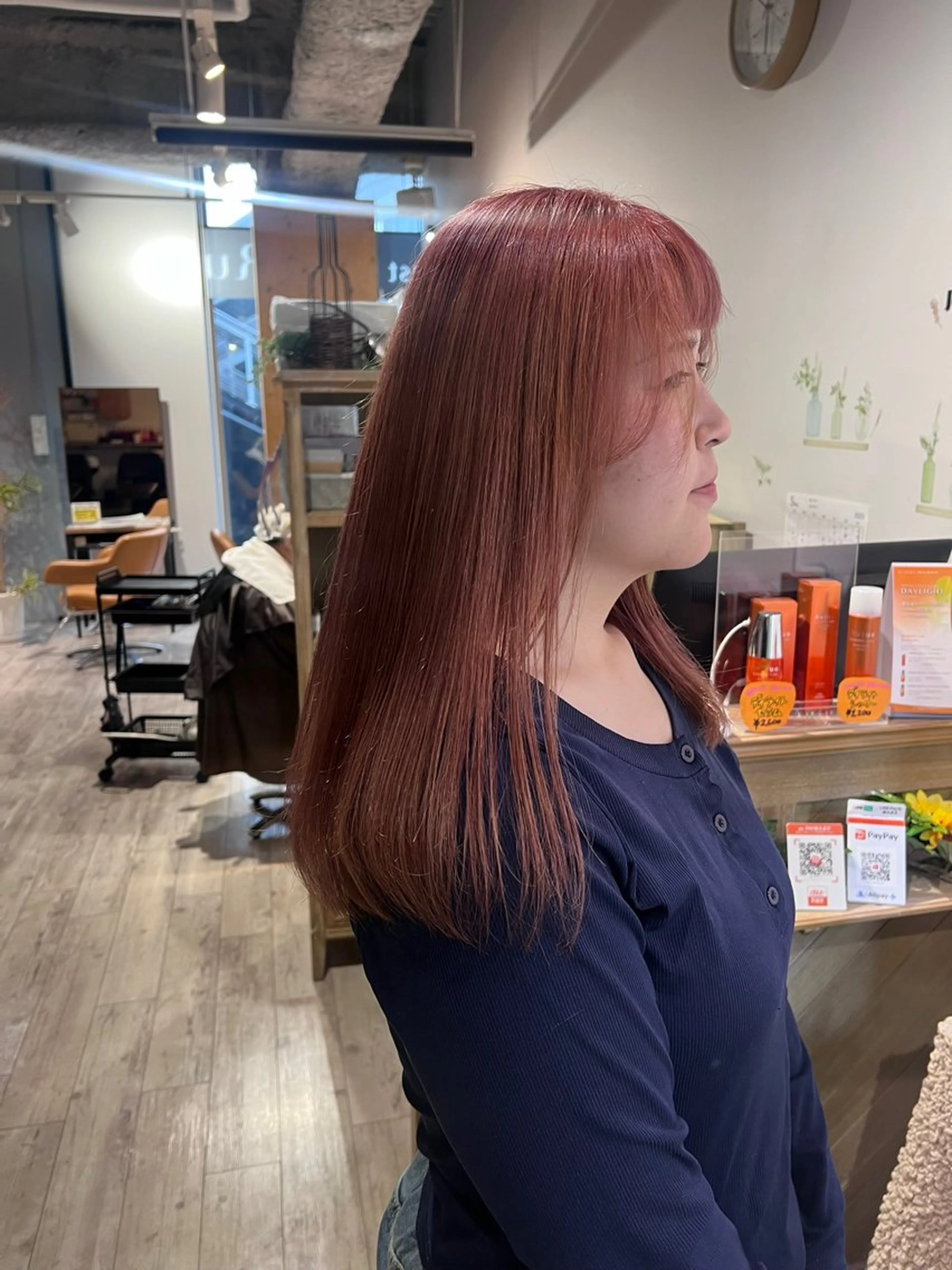 ロング ヘアカラー パーマモデル 募集中💞栗林 悠のヘアスタイル
