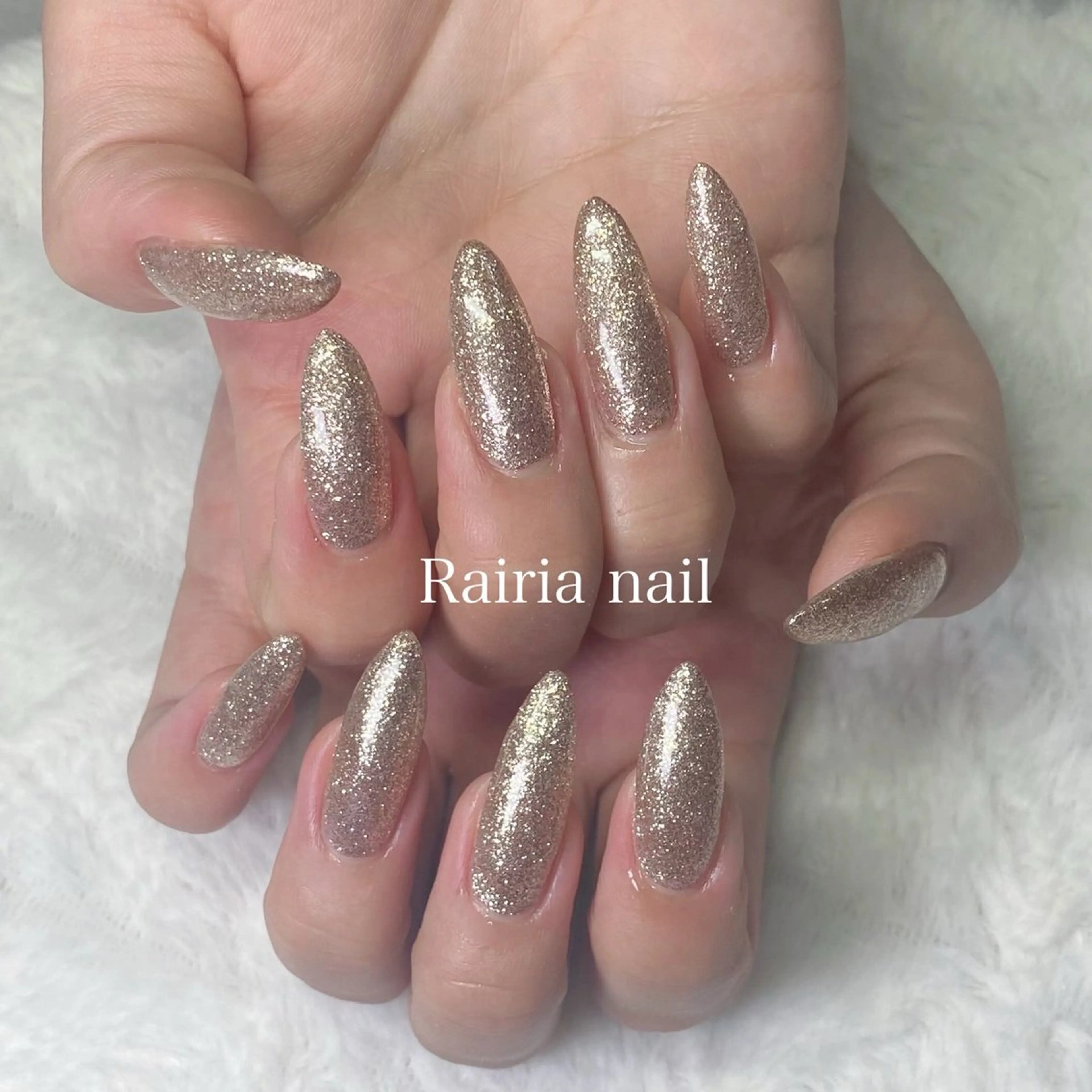 ネイル ラメ(グリッター) ワンカラーネイル ハンドネイル Rairia   nail所属・屋敷 理奈のネイルデザイン