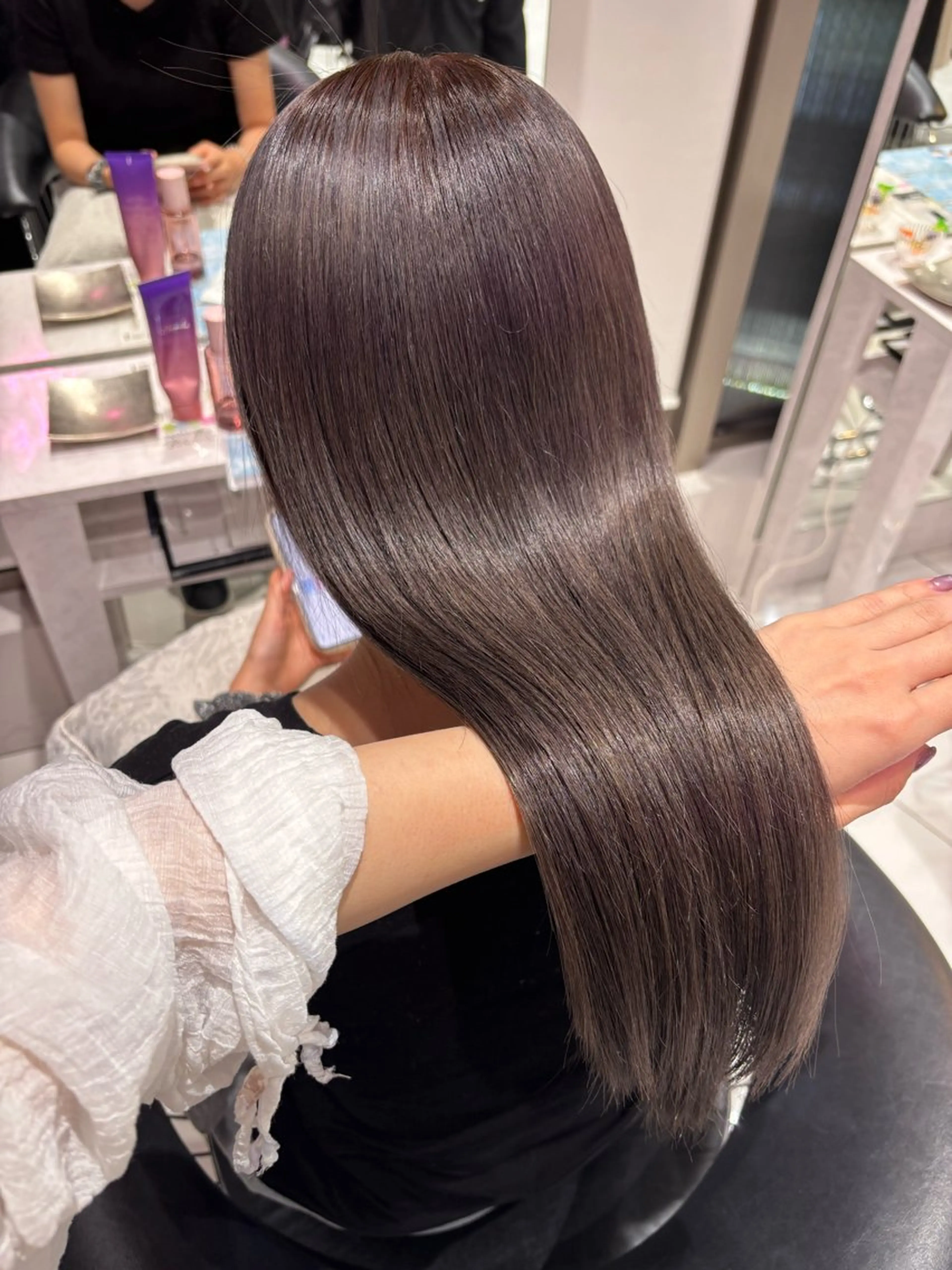 ロング カラー ラベンダーカラー ヘアカラー Sakuraෆ˚* 艶カラー×まつパ💖のヘアスタイル