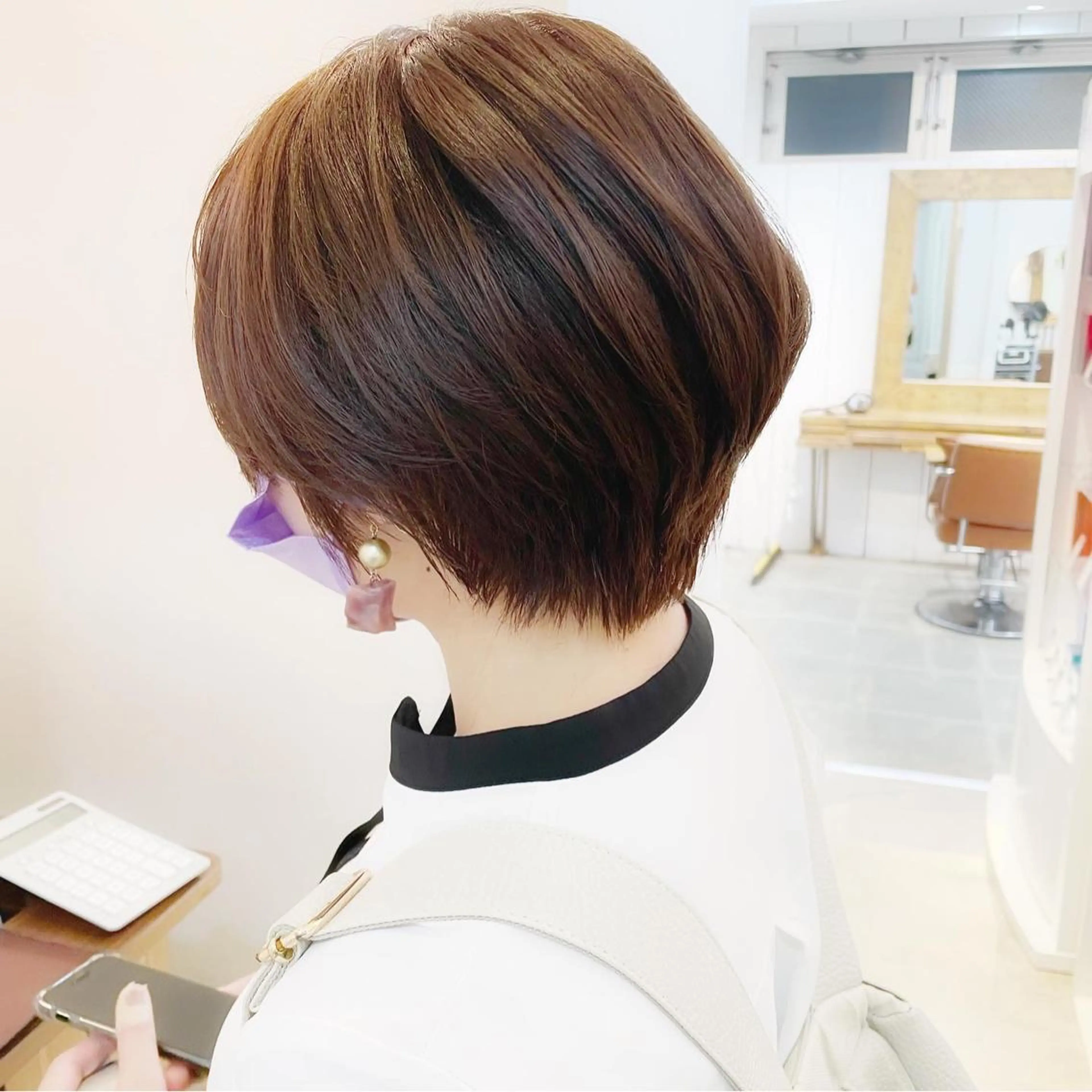 ショート カラー ショートボブ ハンサムショート ブリーチ ブリーチなしカラー ボブ カット ヘアカラー トリートメント newline銀座所属・銀座ショート/ 大人ショート/金子涼のヘアスタイル