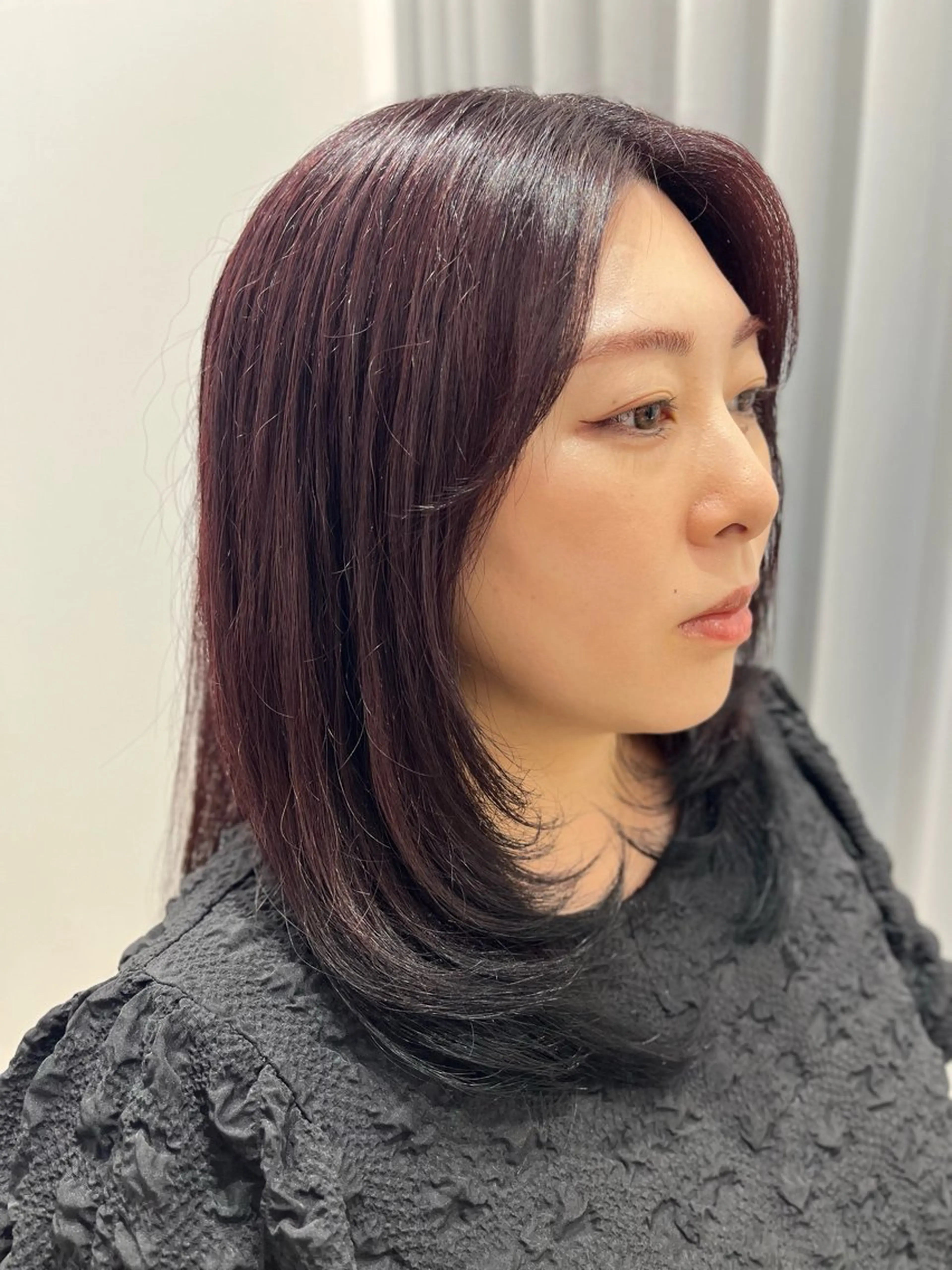 セミロング カラー パープルカラー レッドカラー カット ヘアカラー トリートメント 🫧ぷる艶カラー🫧 Yuubi🦩のヘアスタイル