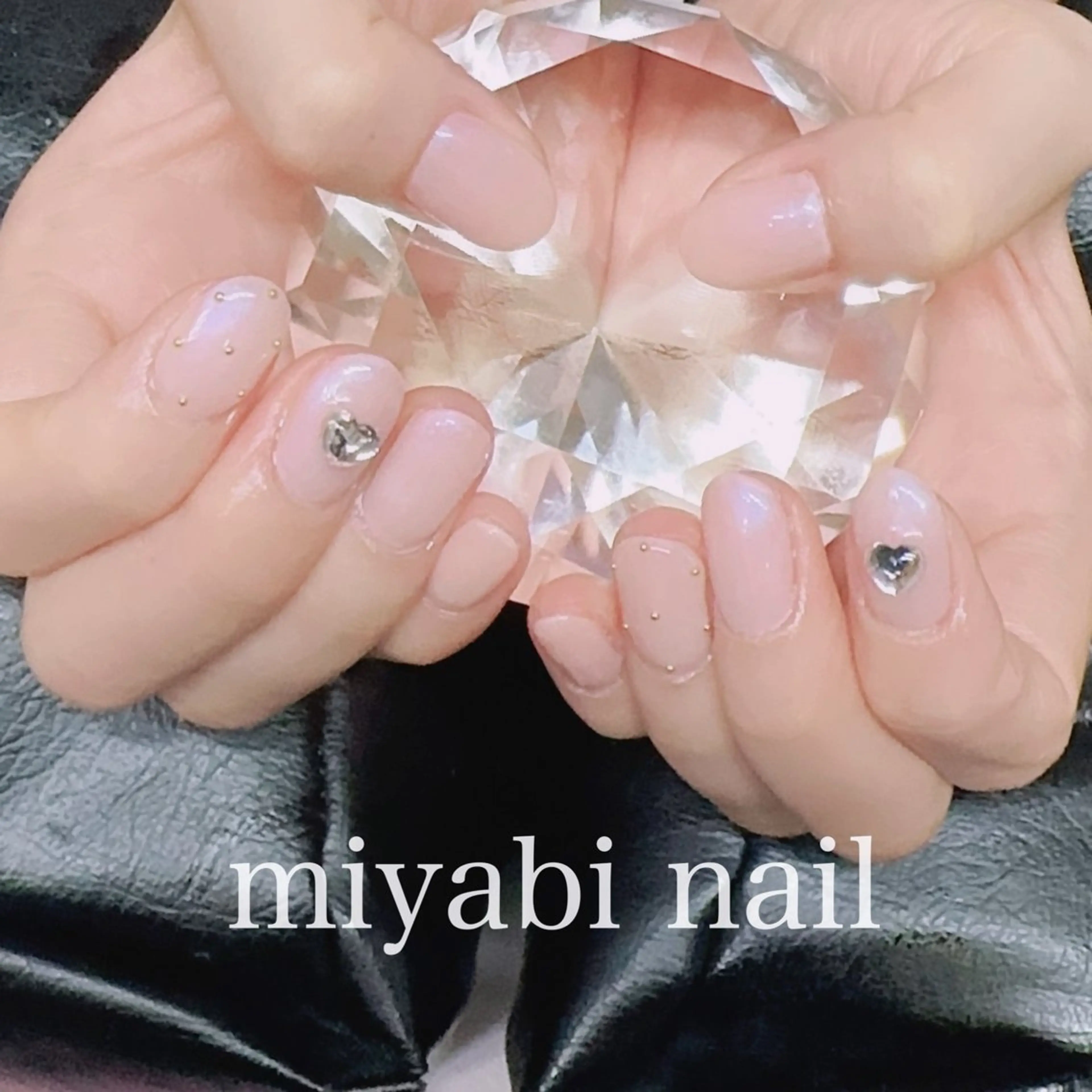 ネイル ハート 持ち込み オフィスネイル ハンドネイル miyabi nail 桂川駅近くのネイルデザイン