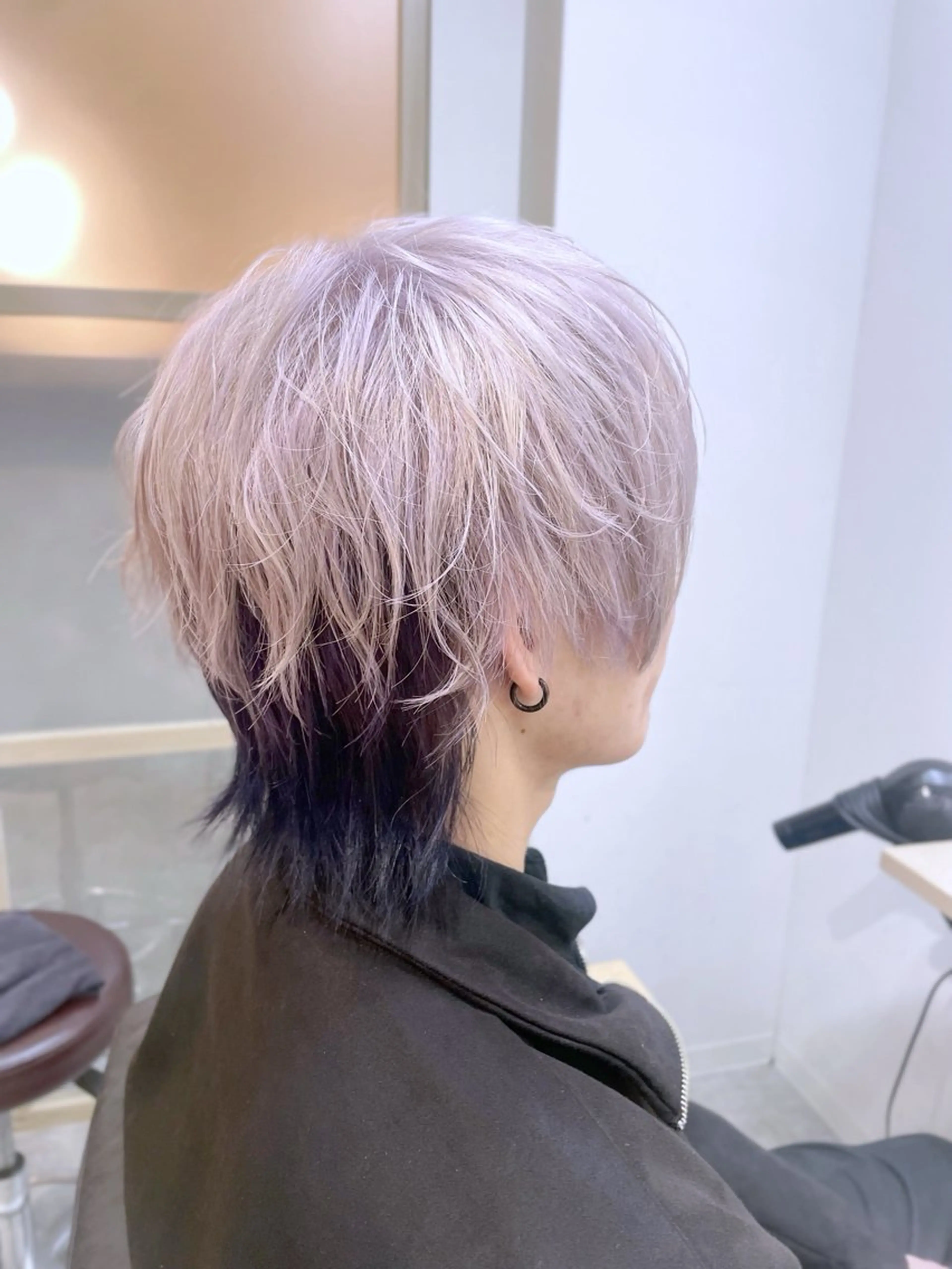 ミディアム カラー メンズ カット ヘアカラー トリートメント EMANON新宿南口所属・🦄中性ウルフ ☁️Shiori🦄のヘアスタイル