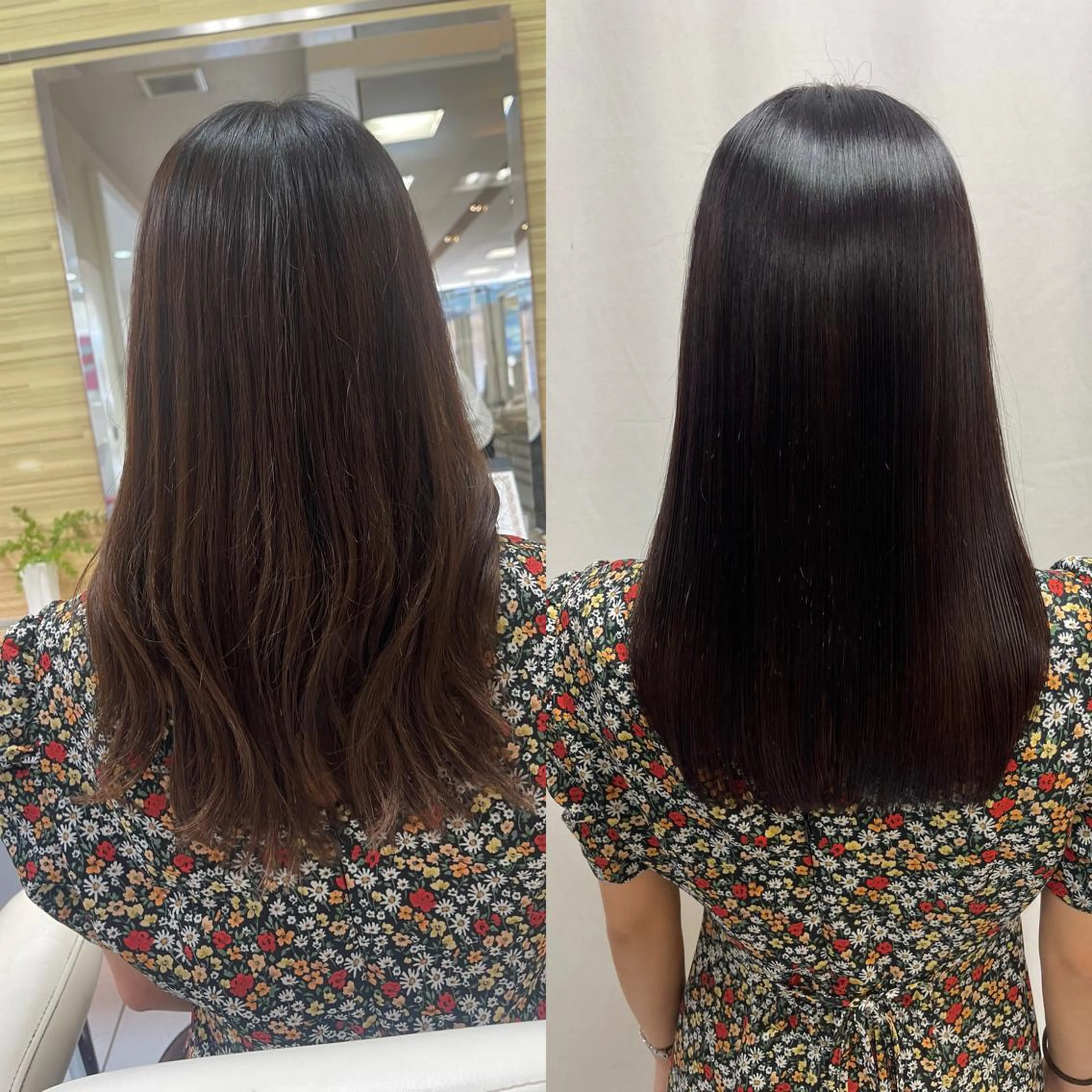 セミロング パーマ カット 縮毛矯正 トリートメント 髪質改善/縮毛矯正 /ブリーチ矯正/岡部のヘアスタイル