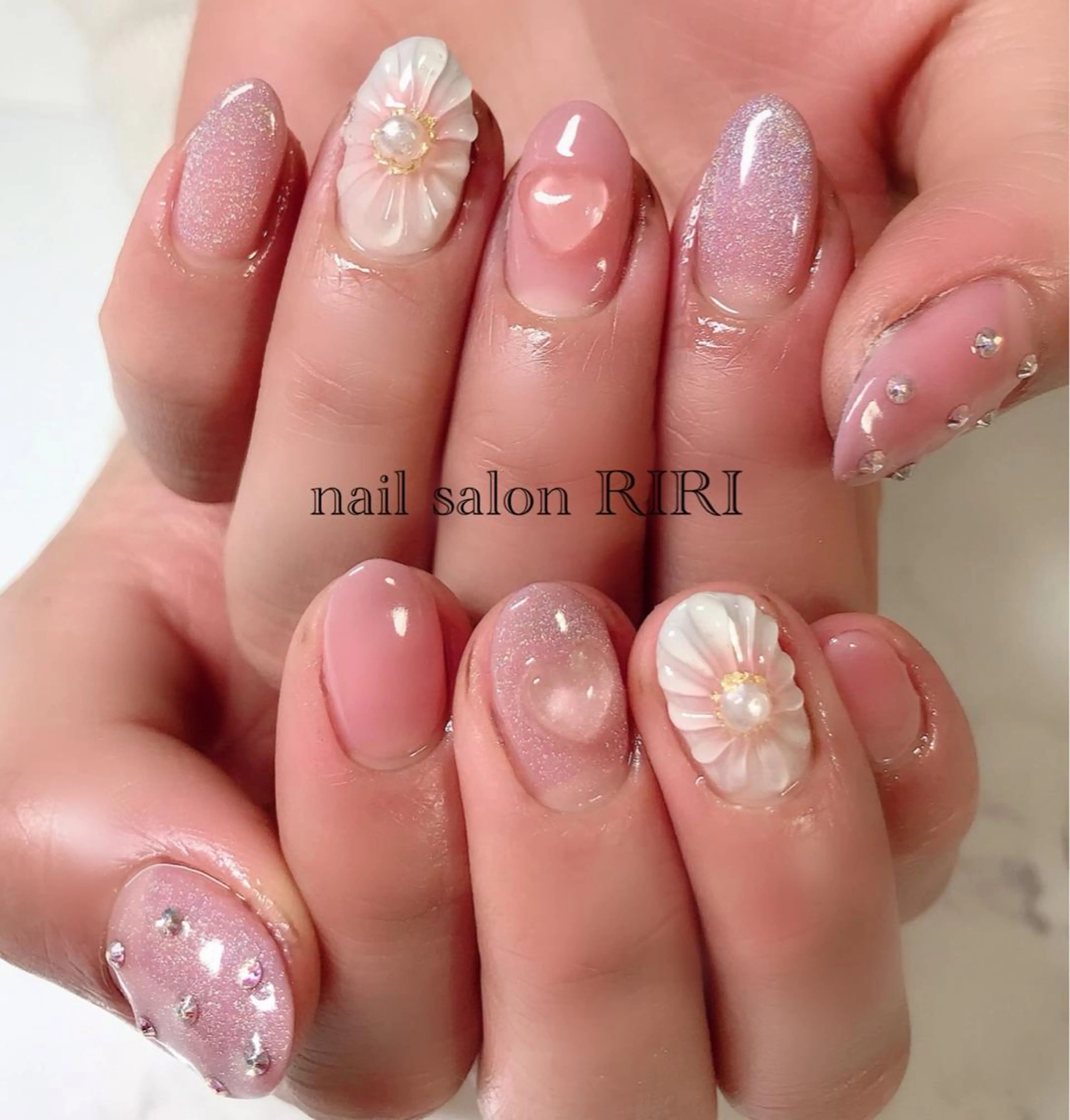 ネイル フラワーネイル マグネットネイル ぷっくりネイル private  nail  salon RIRI所属・RIRI リリのネイルデザイン