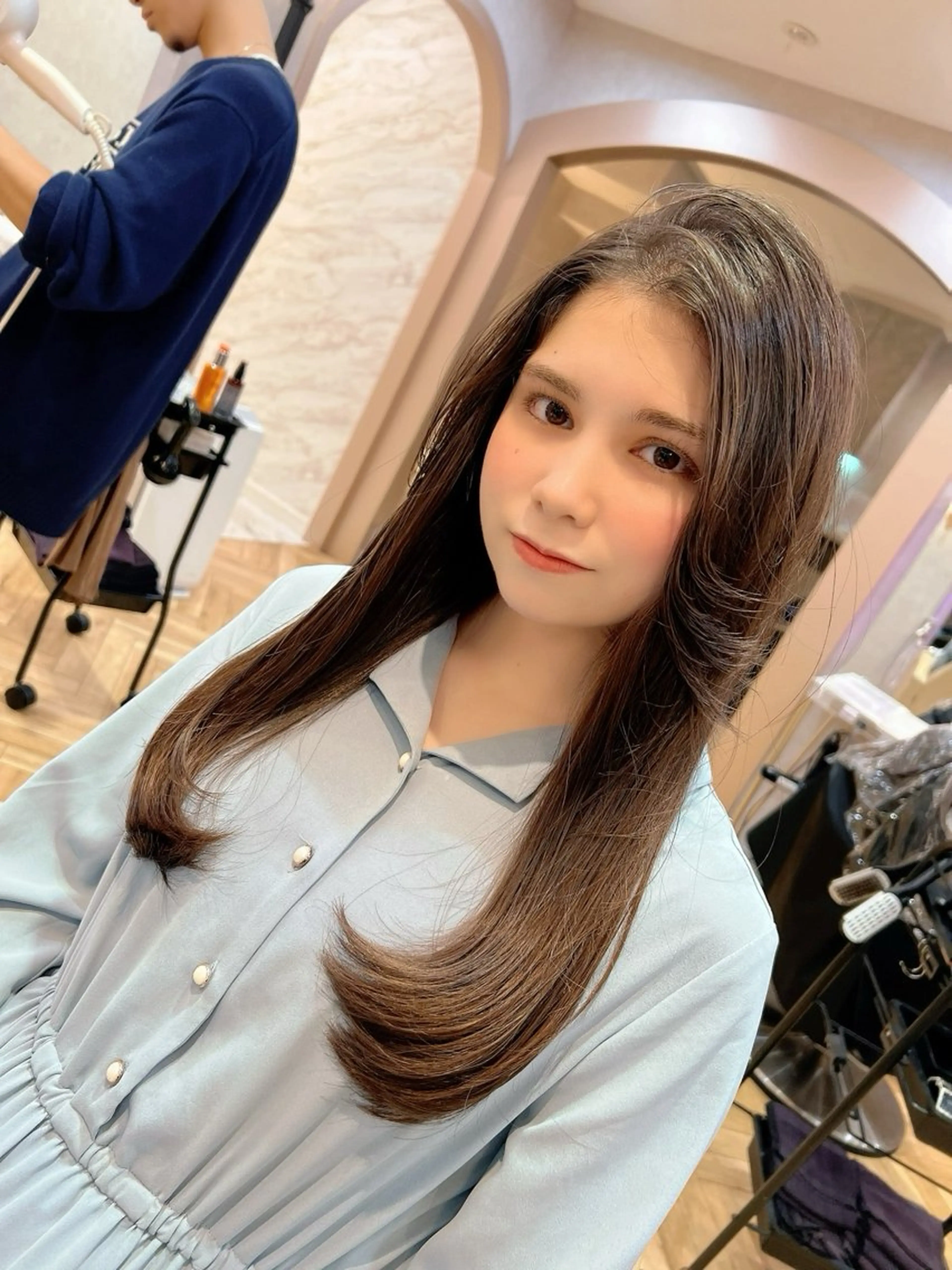 ロング カラー パーマ ヘアアレンジ 縮毛矯正 トリートメント ヘアカラー トリートメント ヘアセット 平川 友理/韓国ヘア💘のヘアスタイル