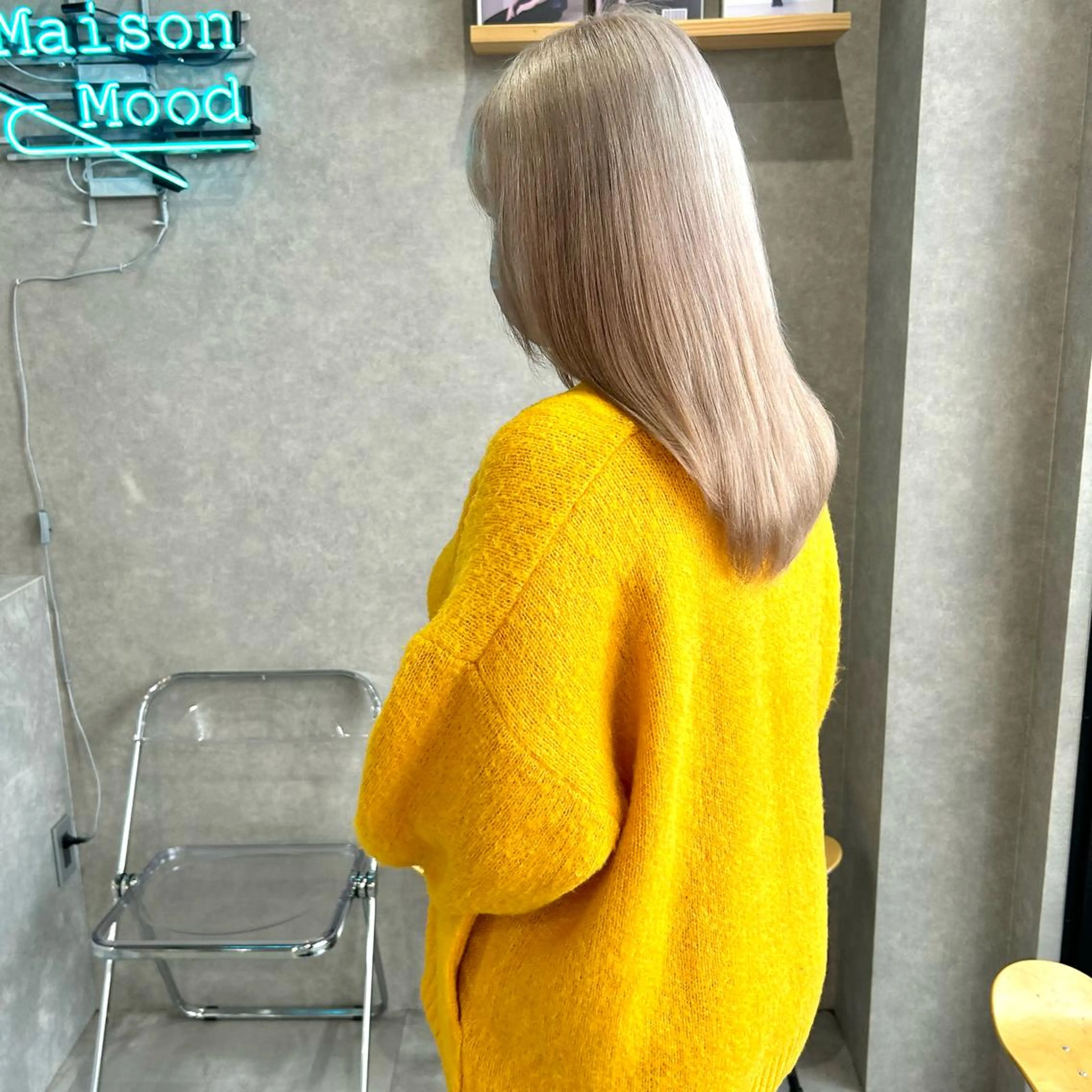 ミディアム カラー ヘアカラー トリートメント mood tatemachiのヘアスタイル