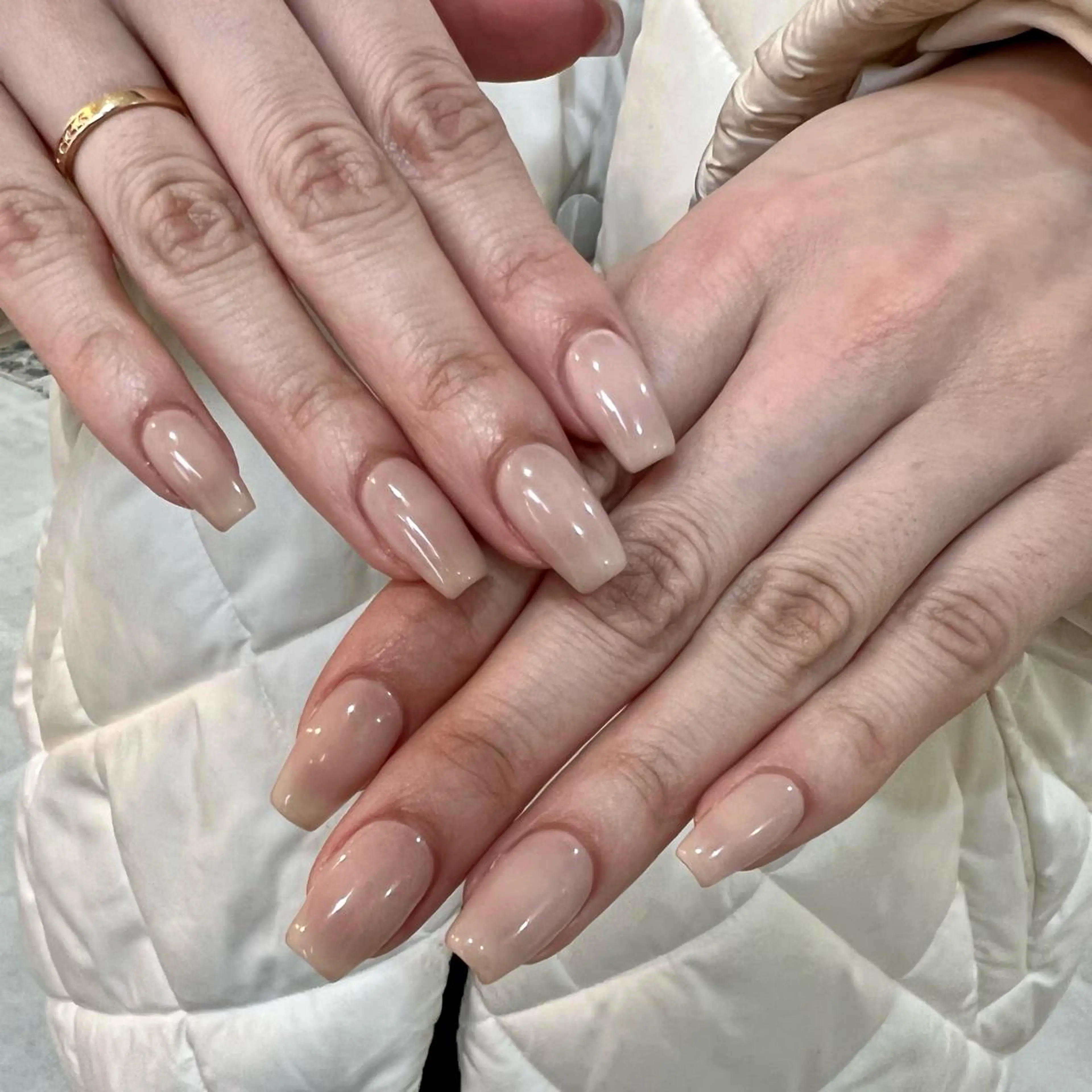 ネイル クリアネイル ワンカラーネイル ピンク ピンクベージュ 酒井 サカイのネイルデザイン