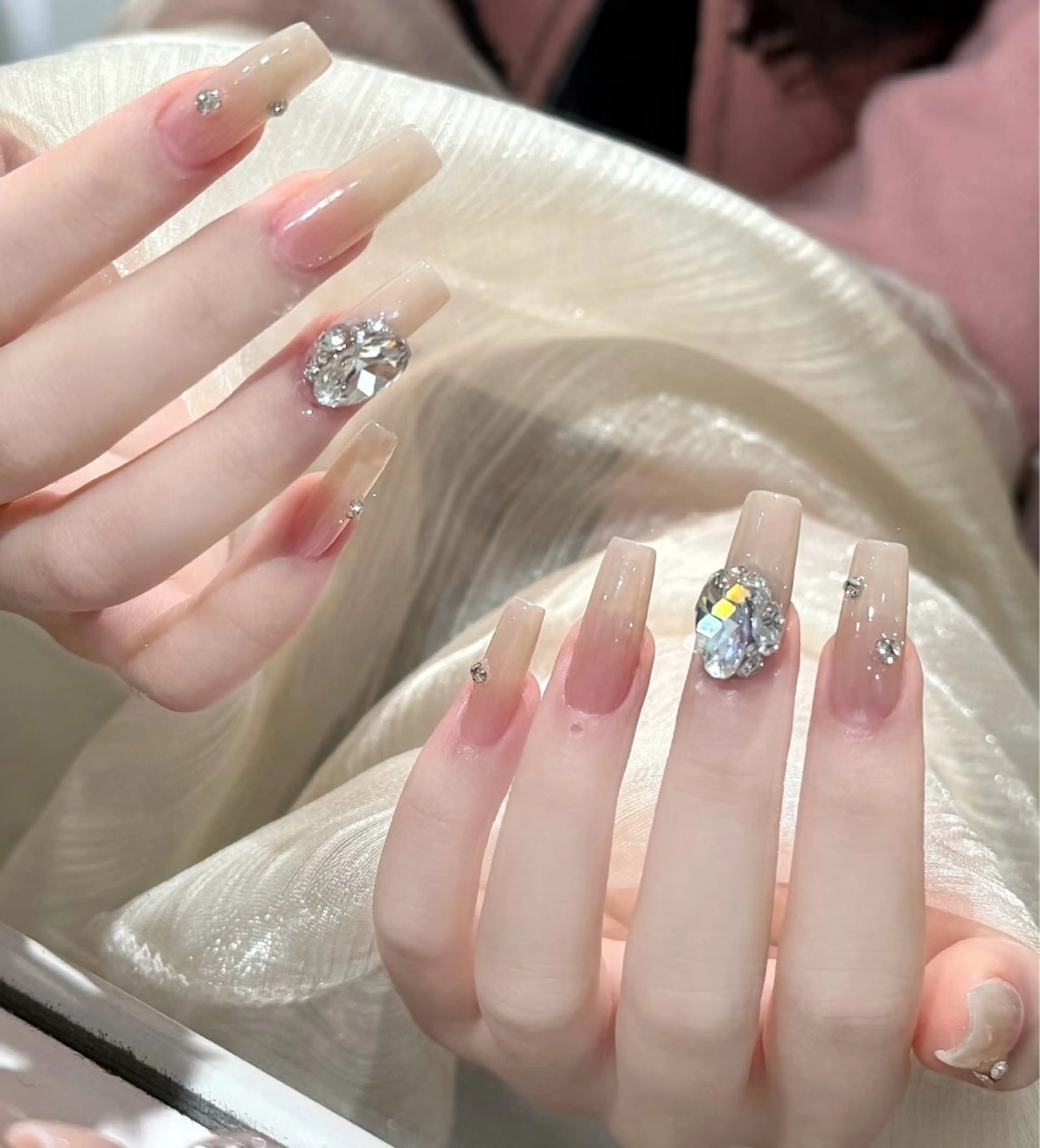 120分チップ+ジェル長さだし持ち込みデザインの写真