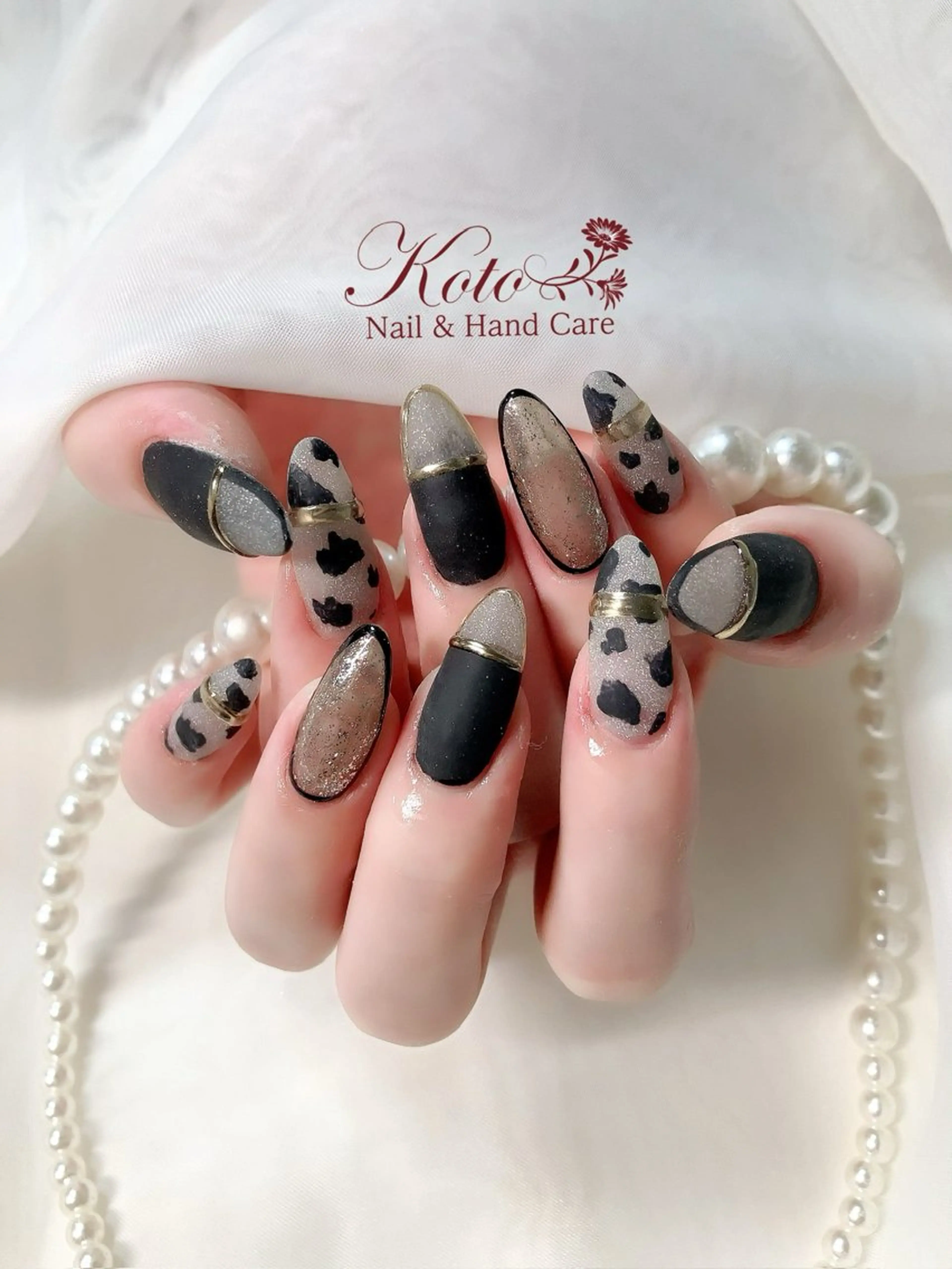 ネイル アニマル柄 長さ出し ジェルネイル 持ち込み ニュアンスネイル ハンドネイル Nail Salon KOTOのネイルデザイン