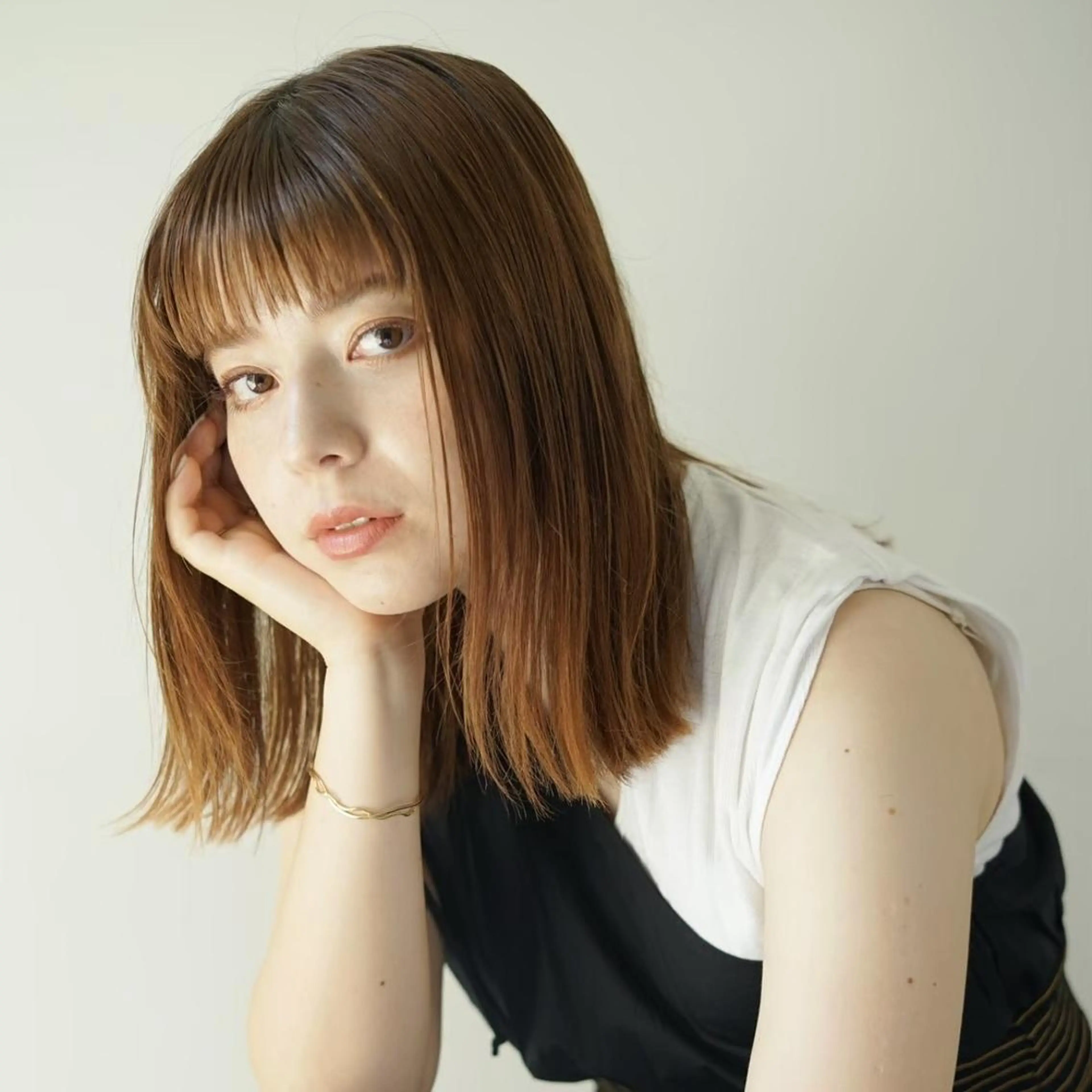 ミディアム カラー ボブ 縮毛矯正 ヘアカラー トリートメント 🌱カラー&トリート メント🌱SOUTAのヘアスタイル