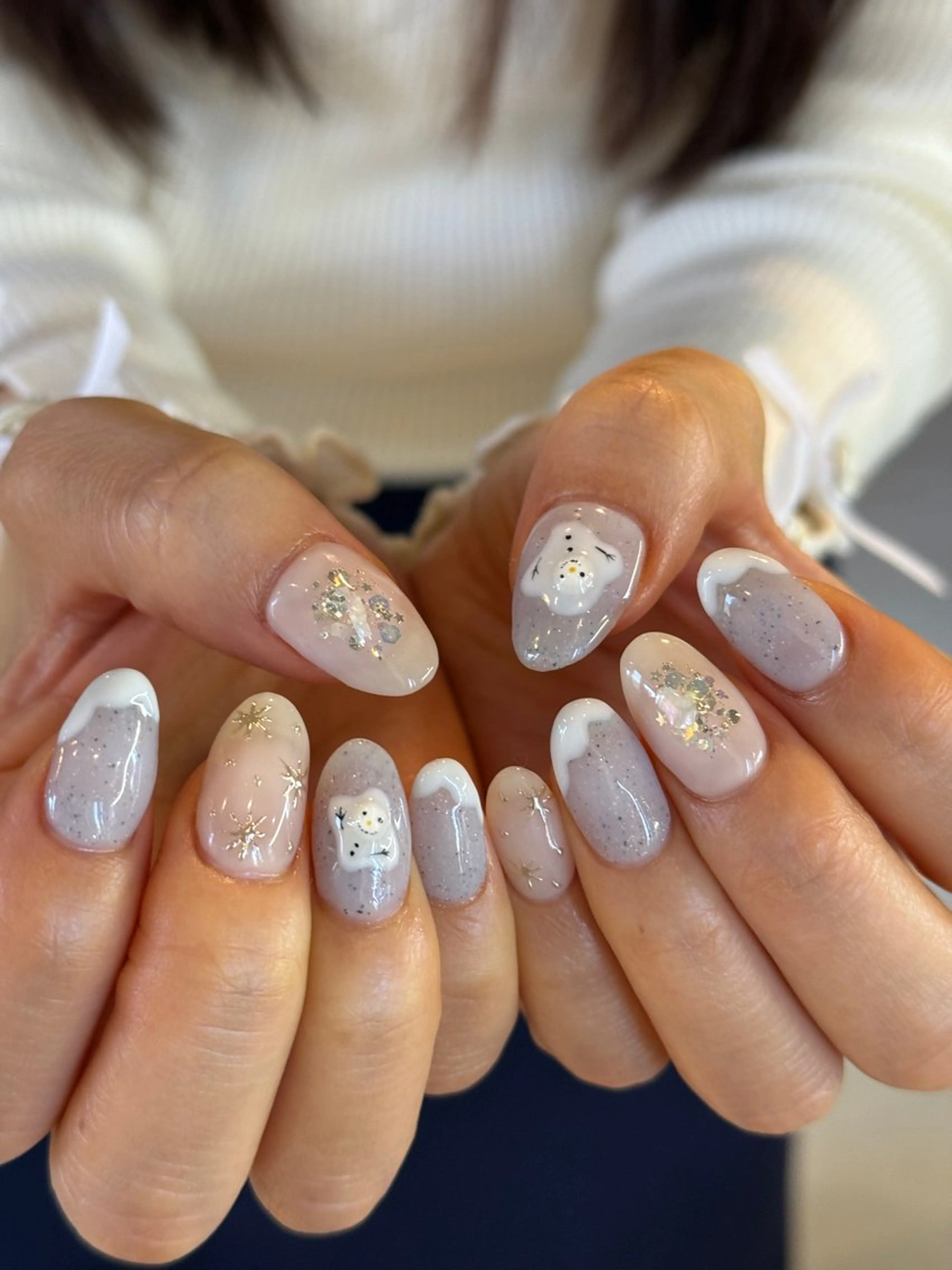 ネイル 冬ネイル ハンドネイル 深田 美雪のネイルデザイン