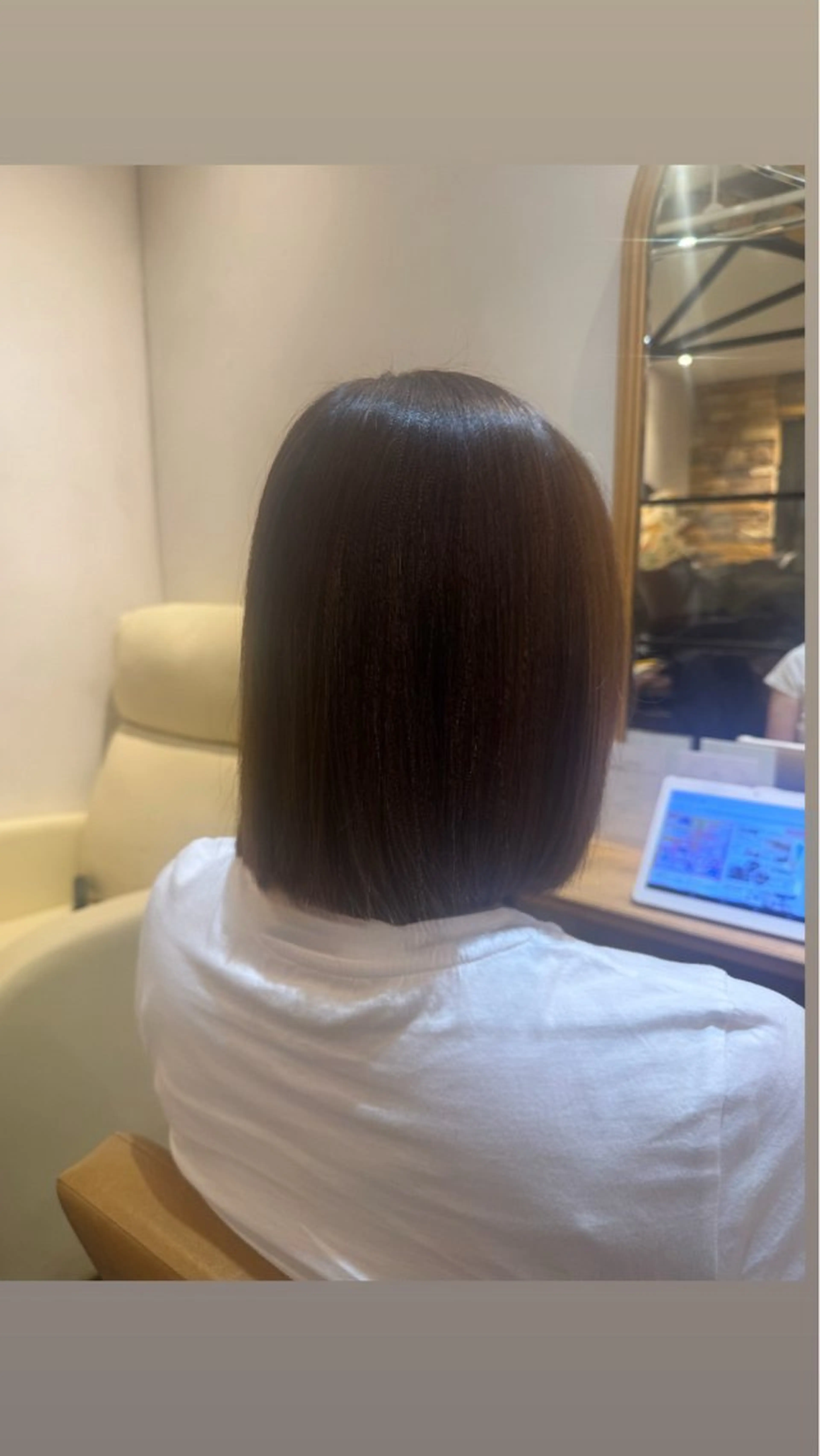 ミディアム ワンレンボブ ボブ 新宿三丁目💜 空陽💙のヘアスタイル