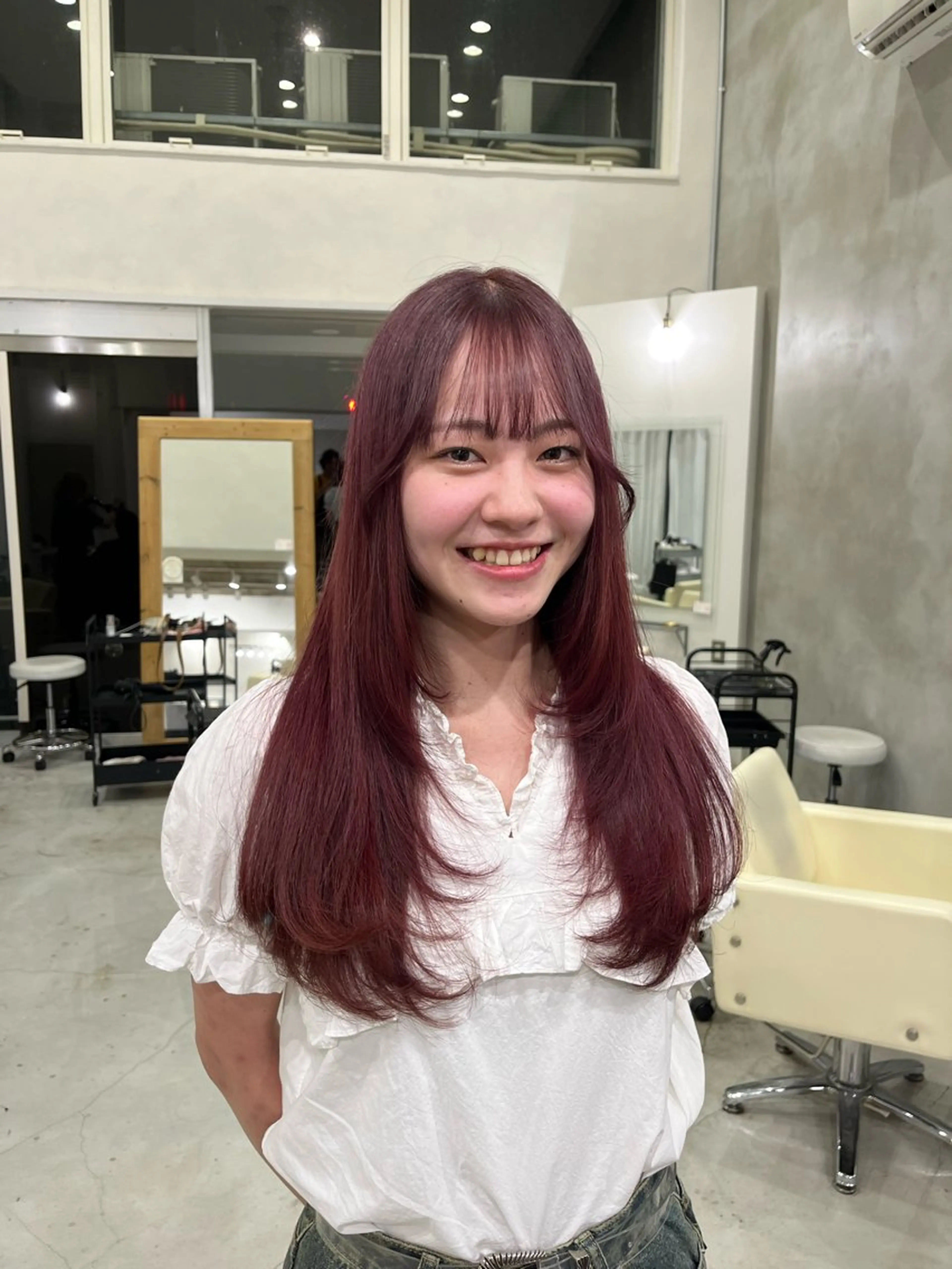 ロング 顔まわりレイヤー レイヤーカット カット KUTEN所属・岐阜パーマ/透明感 カラー/Genkiのヘアスタイル