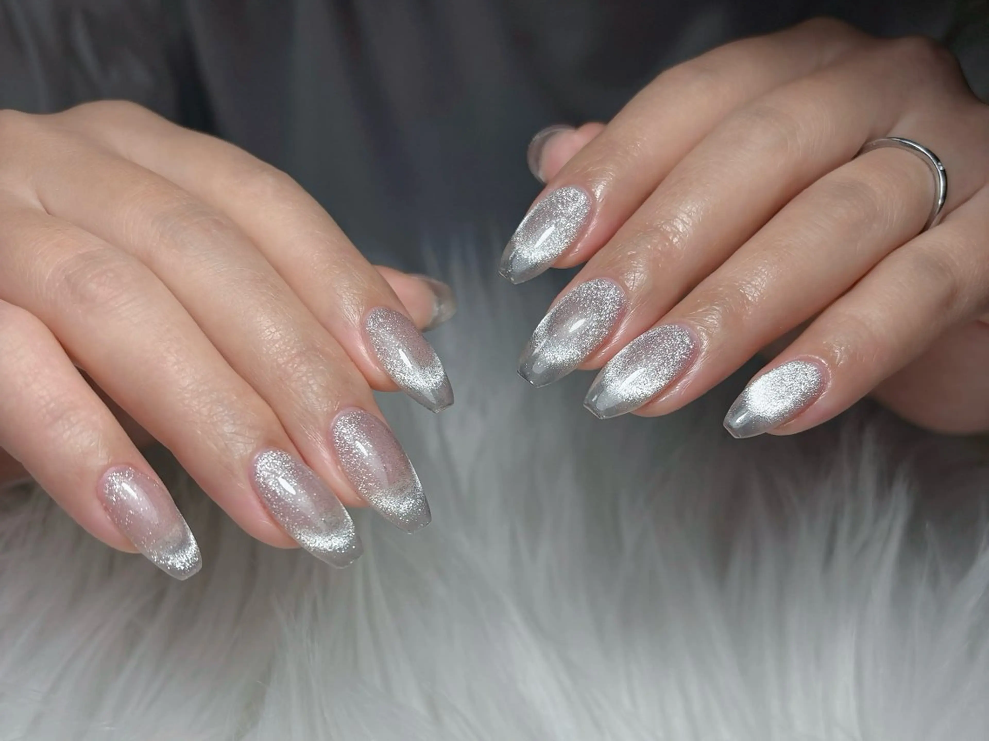ネイル フレンチネイル マグネットネイル マグネットフレンチ ハンドネイル Rosie Nail サロン南越谷のネイルデザイン