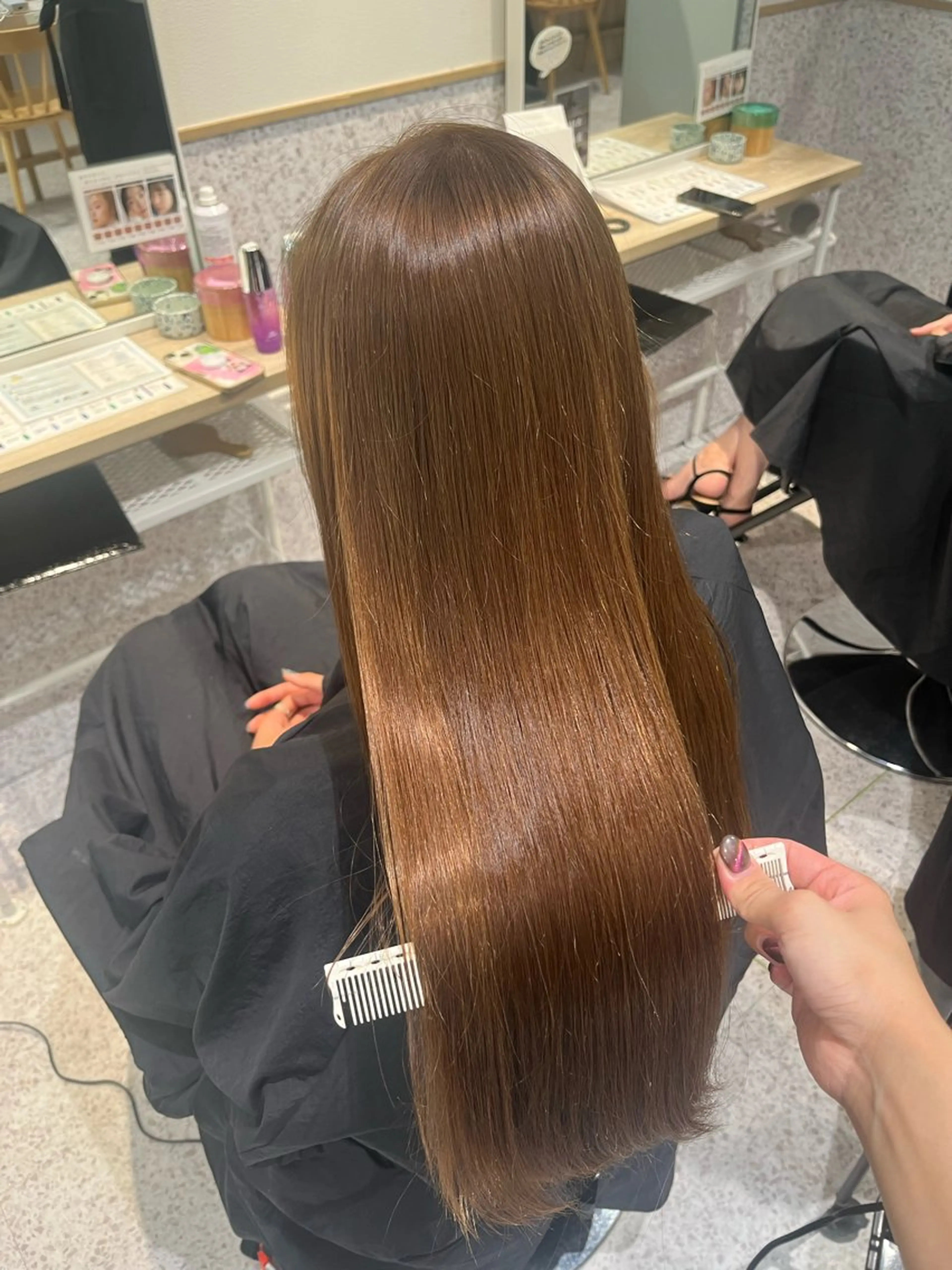 ロング カラー ベージュカラー ブリーチ ダブルカラー ブリーチなしカラー ヘアカラー 髪質改善&艶カラー/ ほんだあみ (♡)のヘアスタイル