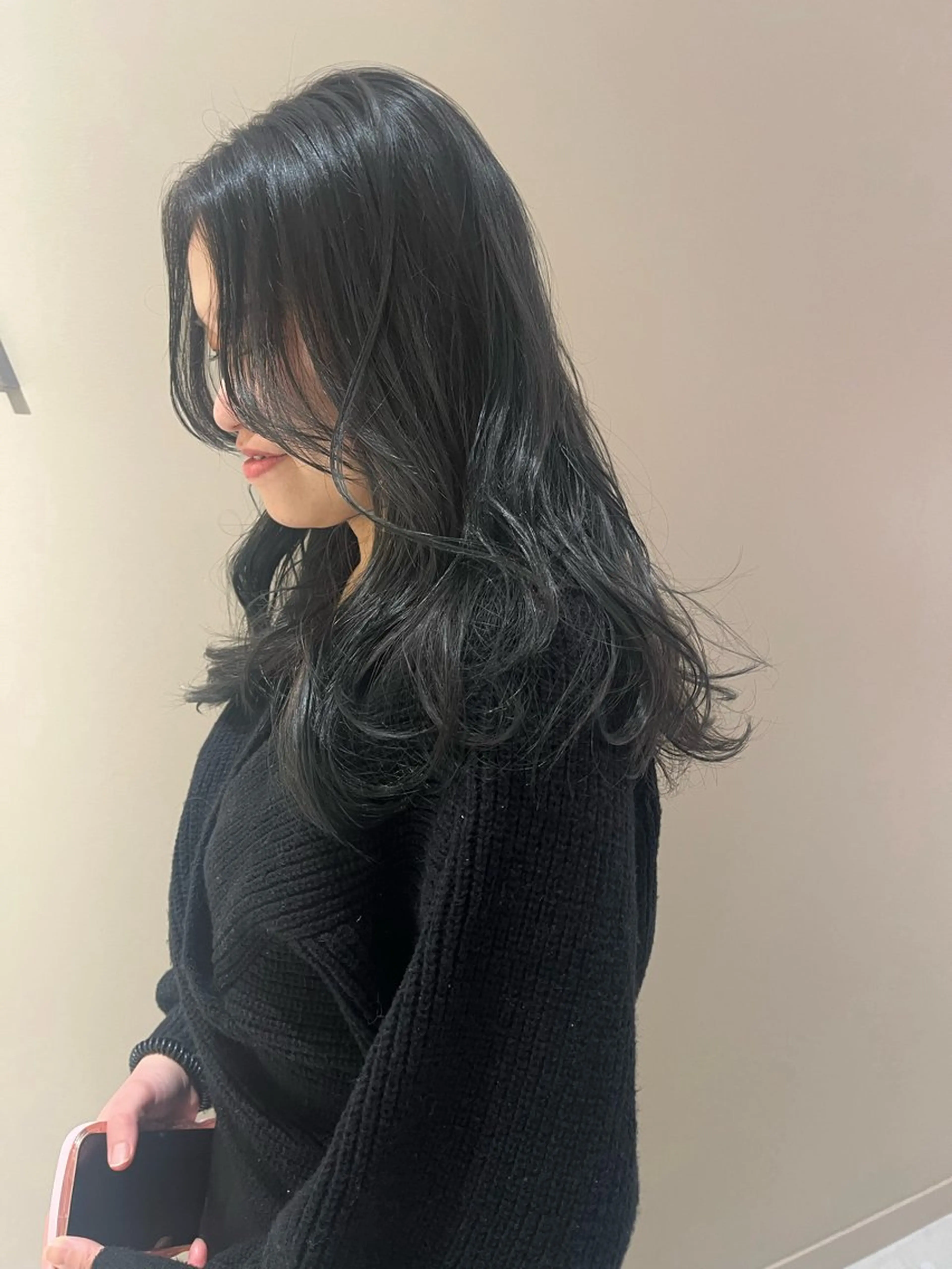 ロング カラー ブルーカラー ネイビーカラー ヘアカラー トリートメント ヘアセット 🩶横浜美容室 透明感カラー✝️るみのヘアスタイル