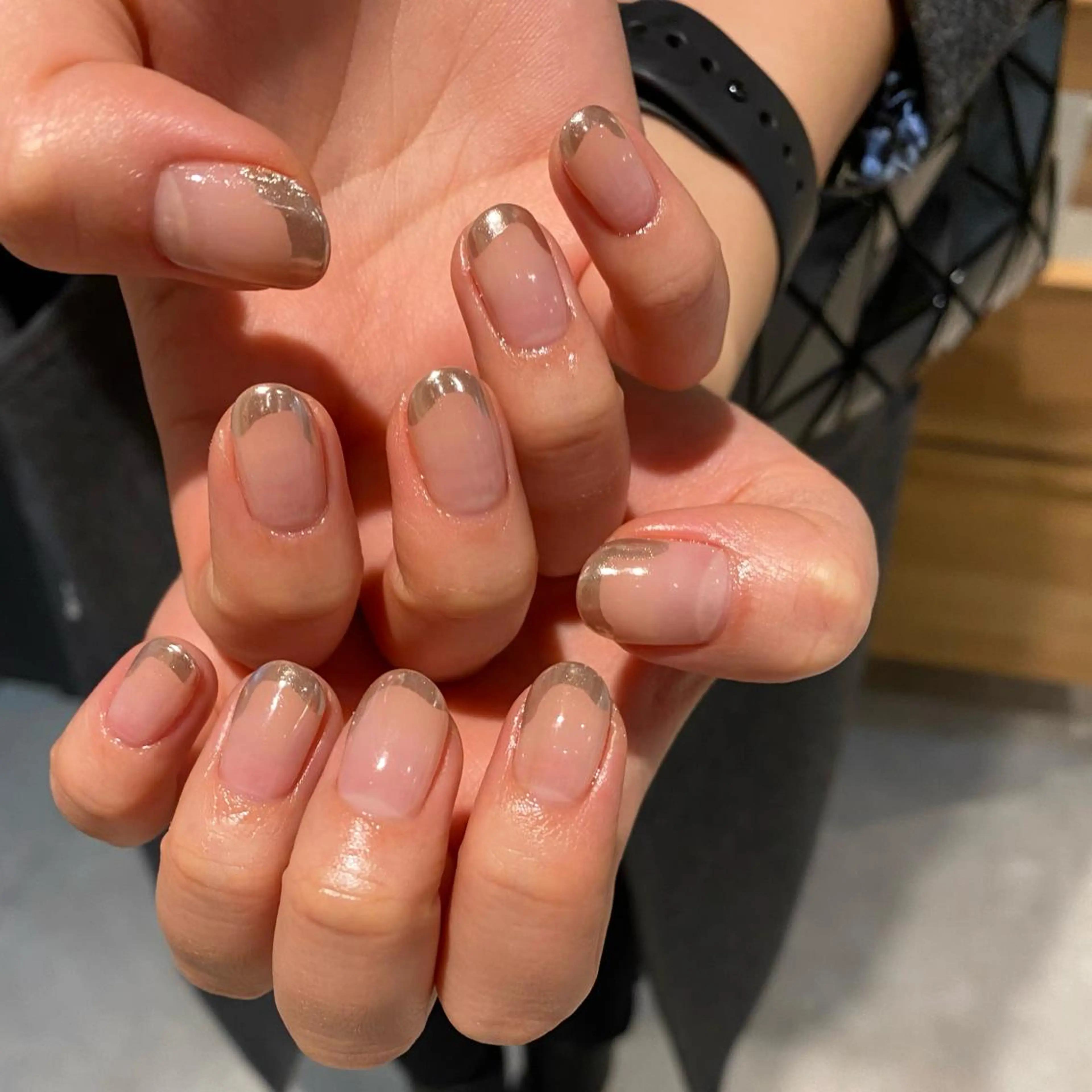 ネイル フレンチネイル ミラーネイル ニュアンスネイル ハンドネイル RINO AMANE nailのネイルデザイン