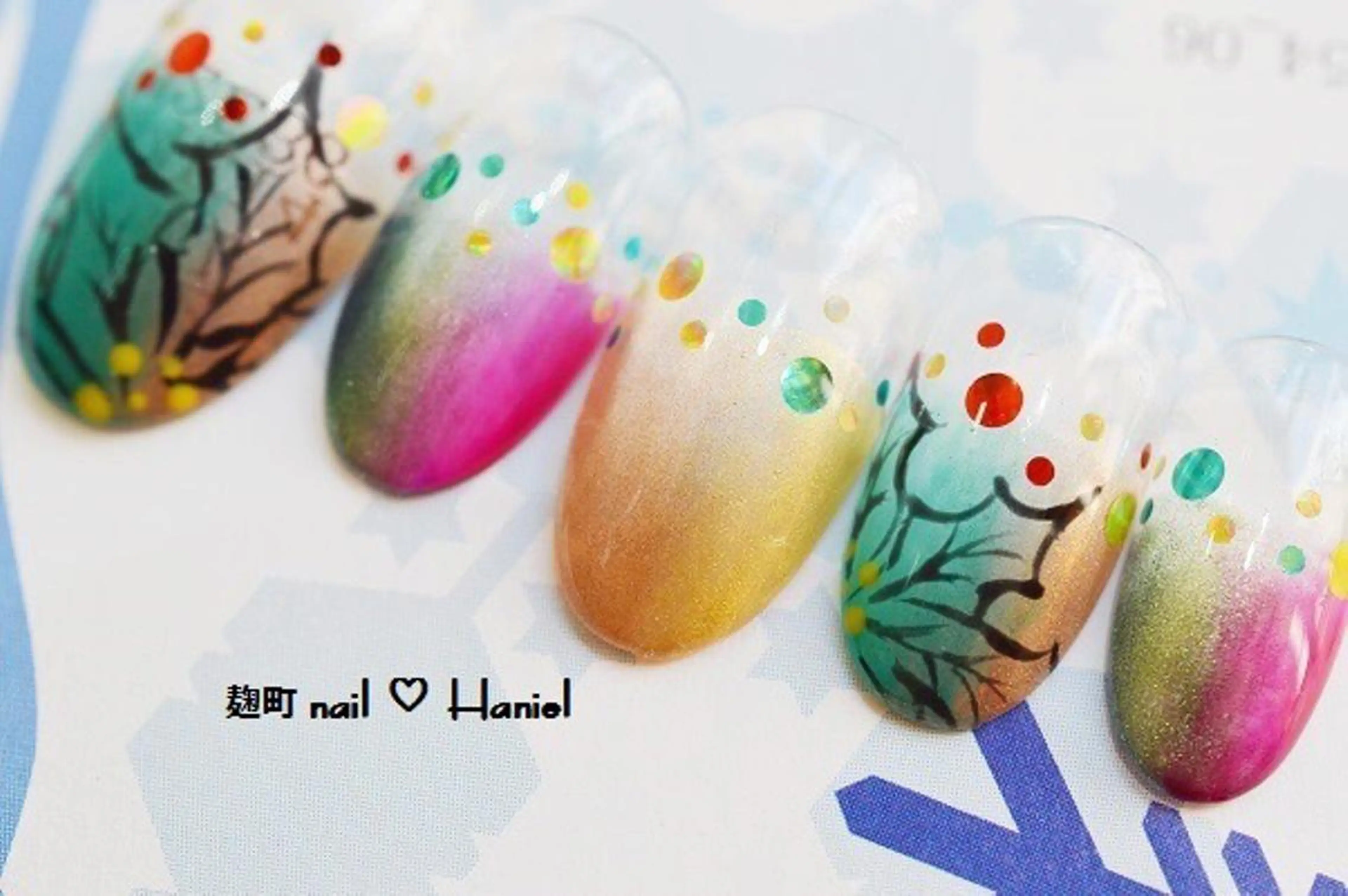 ネイル アートネイル ジェルネイル パラジェル 冬ネイル クリスマス nail Haniel所属・半蔵門サロンハニエル 魅神 ちよのネイルデザイン